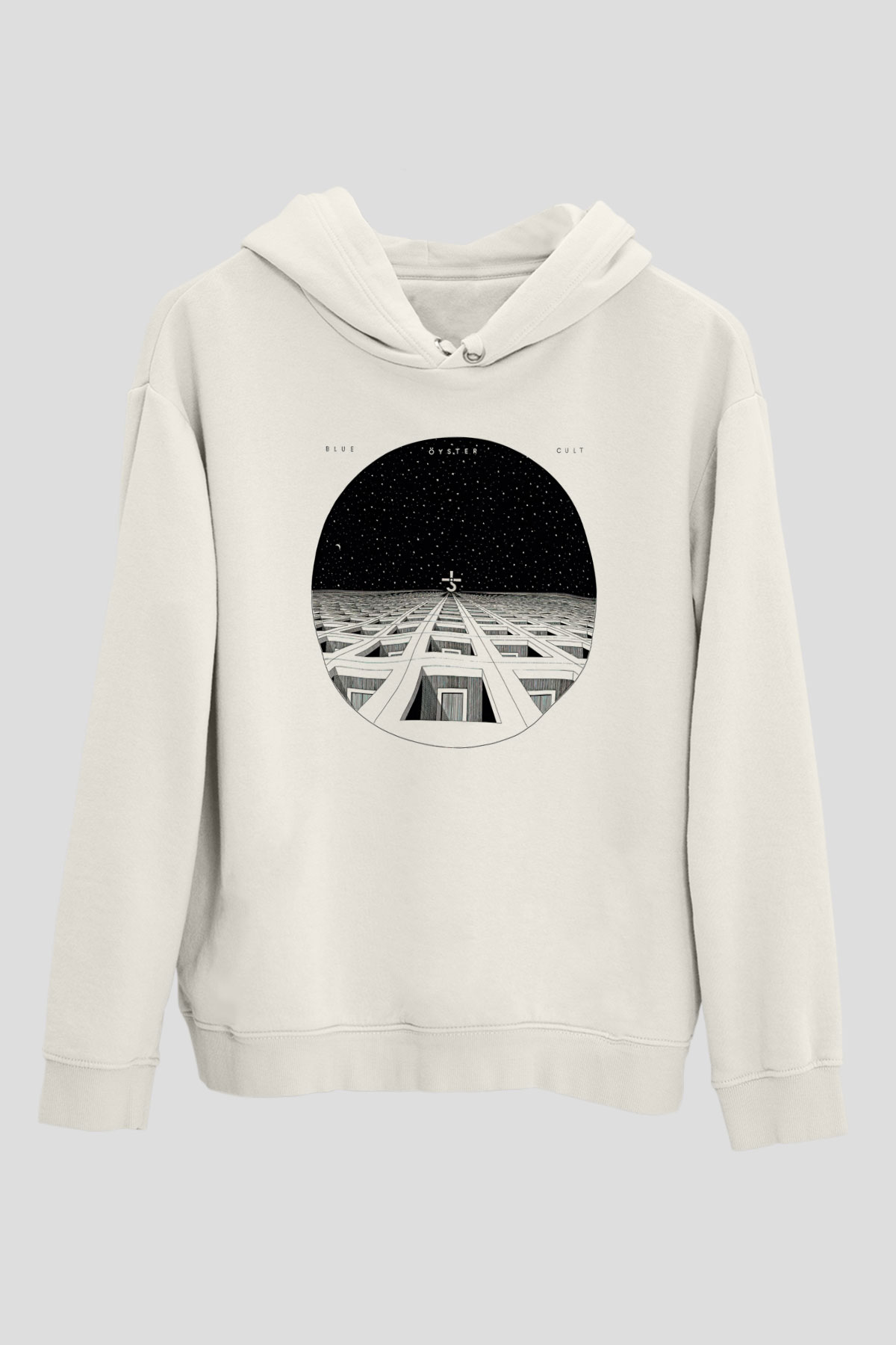 Blue Oyster Cult Baskılı Beyaz Unisex Kapüşonlu Sweatshirt