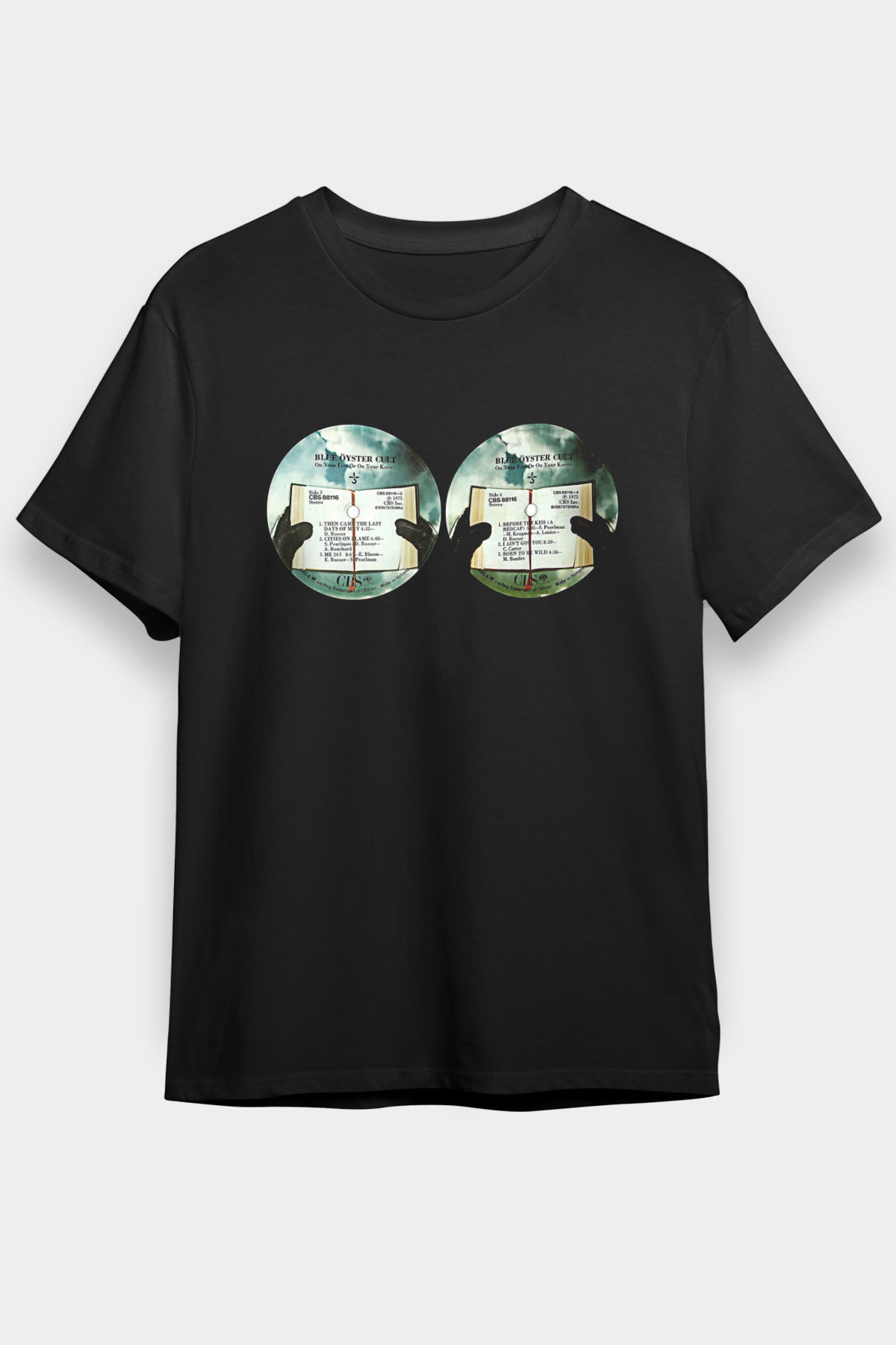 Blue Oyster Cult Baskılı Unisex Siyah Tişört - Tshirt