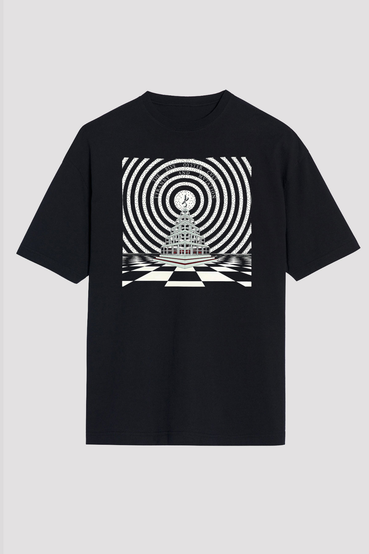 Blue Oyster Cult Baskılı Unisex Siyah Oversize Tişört - Tshirt