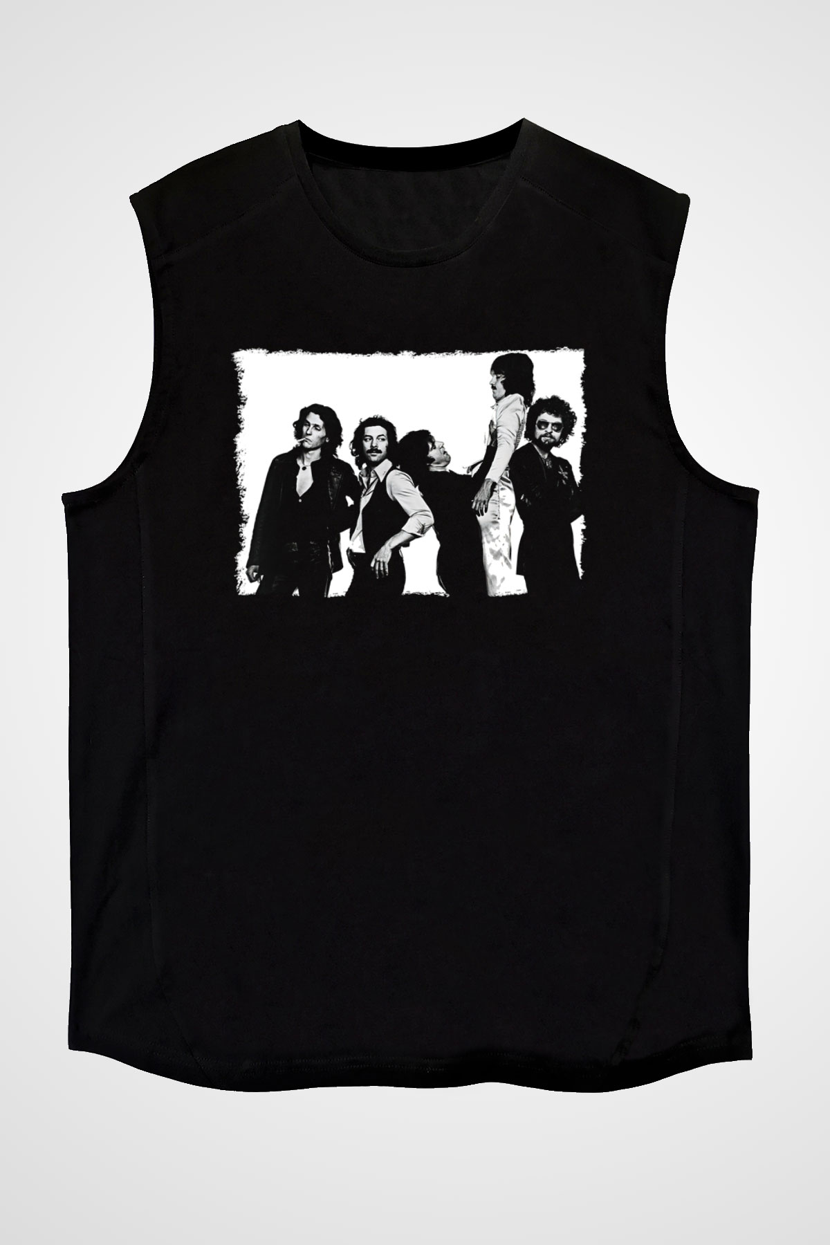 Blue Oyster Cult Baskılı Unisex Siyah Kolsuz Tişört - Tshirt