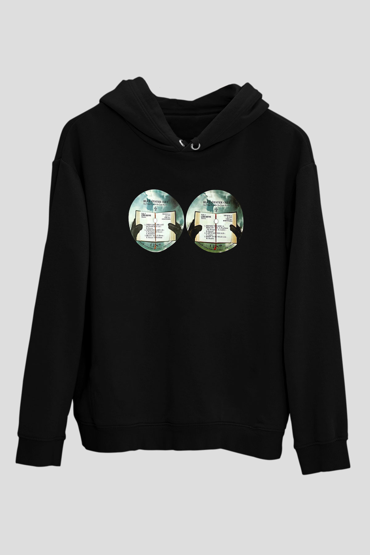 Blue Oyster Cult Baskılı Unisex Siyah Kapüşonlu Sweatshirt