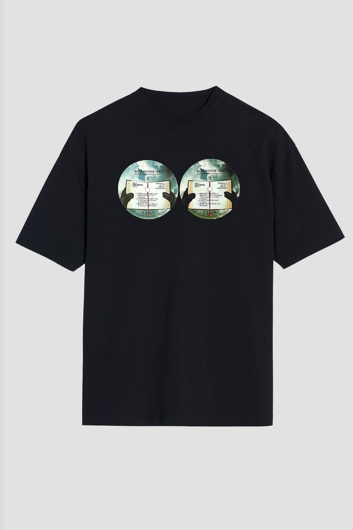 Blue Oyster Cult Baskılı Unisex Siyah Oversize Tişört - Tshirt