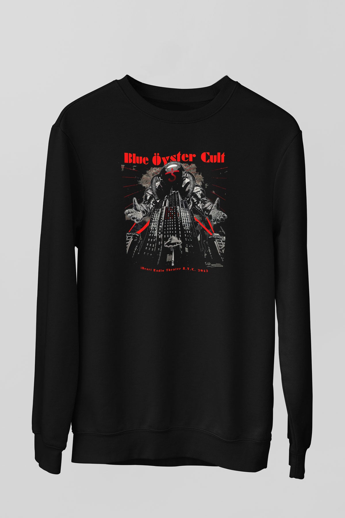 Blue Oyster Cult Baskılı Unisex Siyah Sweatshirt