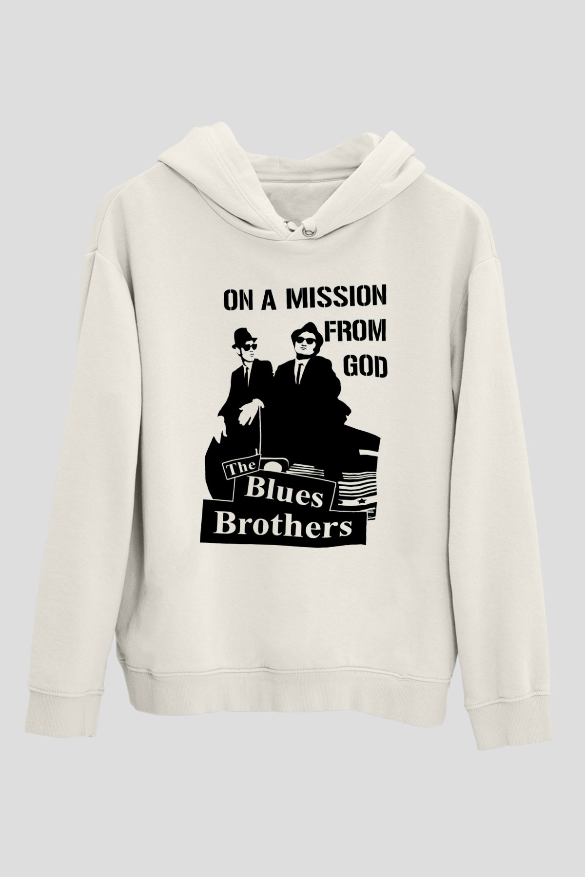 Blues Brothers Beyaz Unisex Hoodie