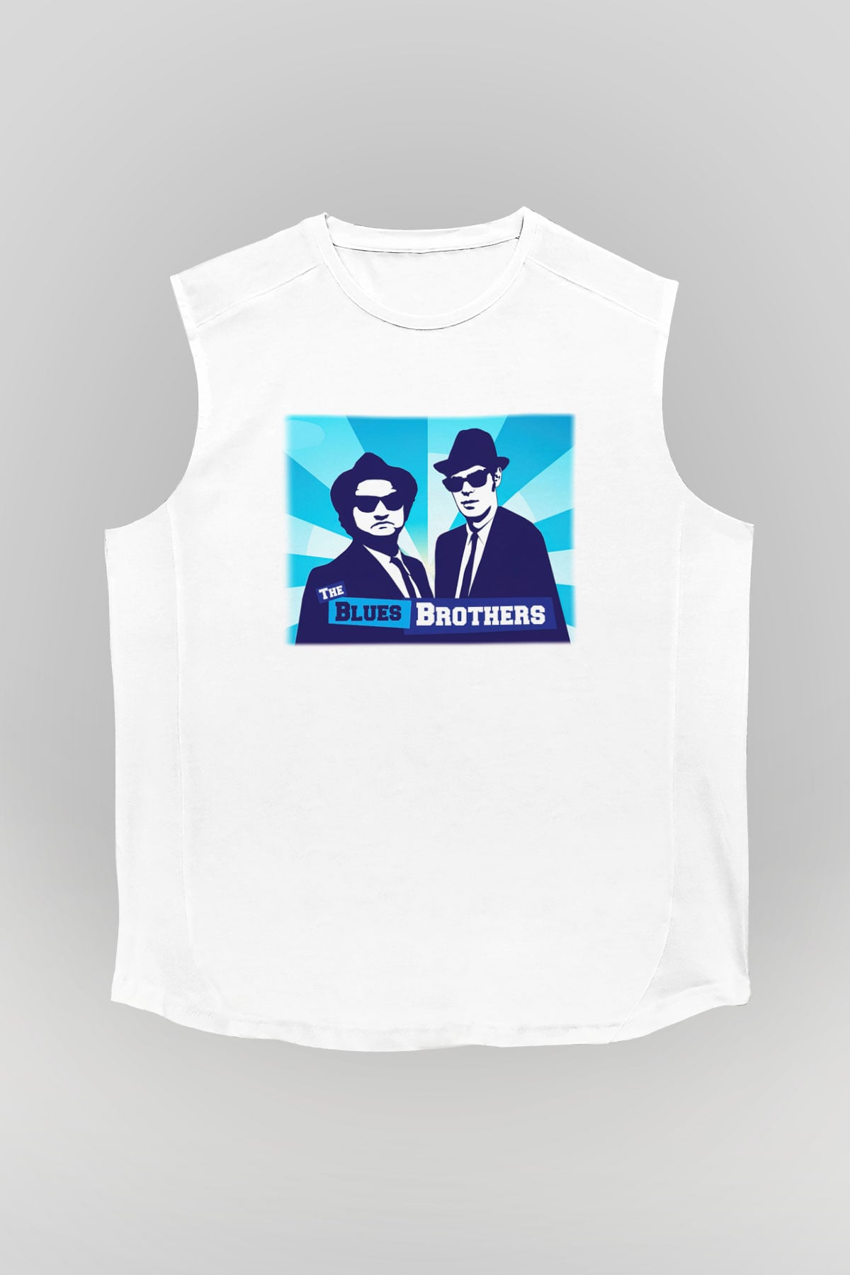 Blues Brothers Beyaz Unisex Kolsuz Tişört
