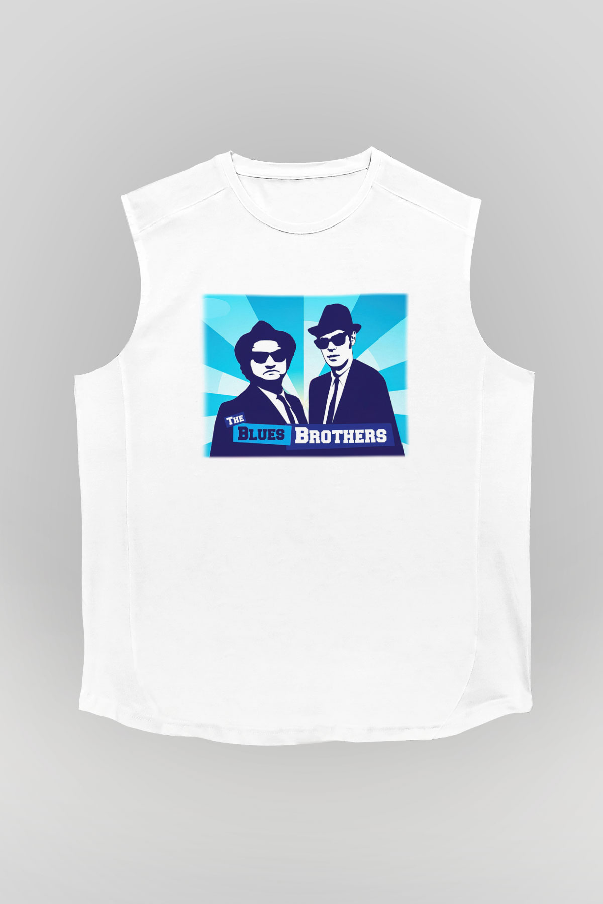 Blues Brothers Beyaz Unisex Kolsuz Tişört