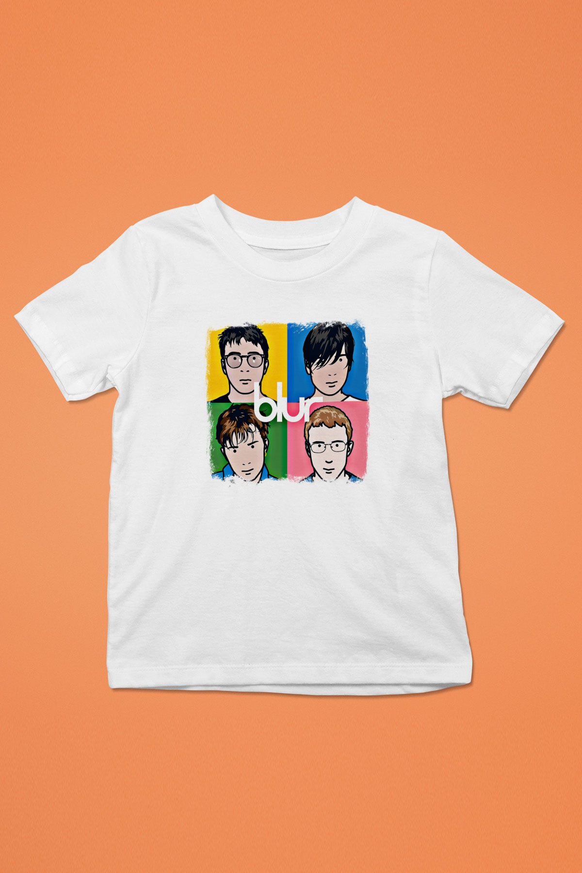 Blur Baskılı Unisex Beyaz Çocuk Tişört