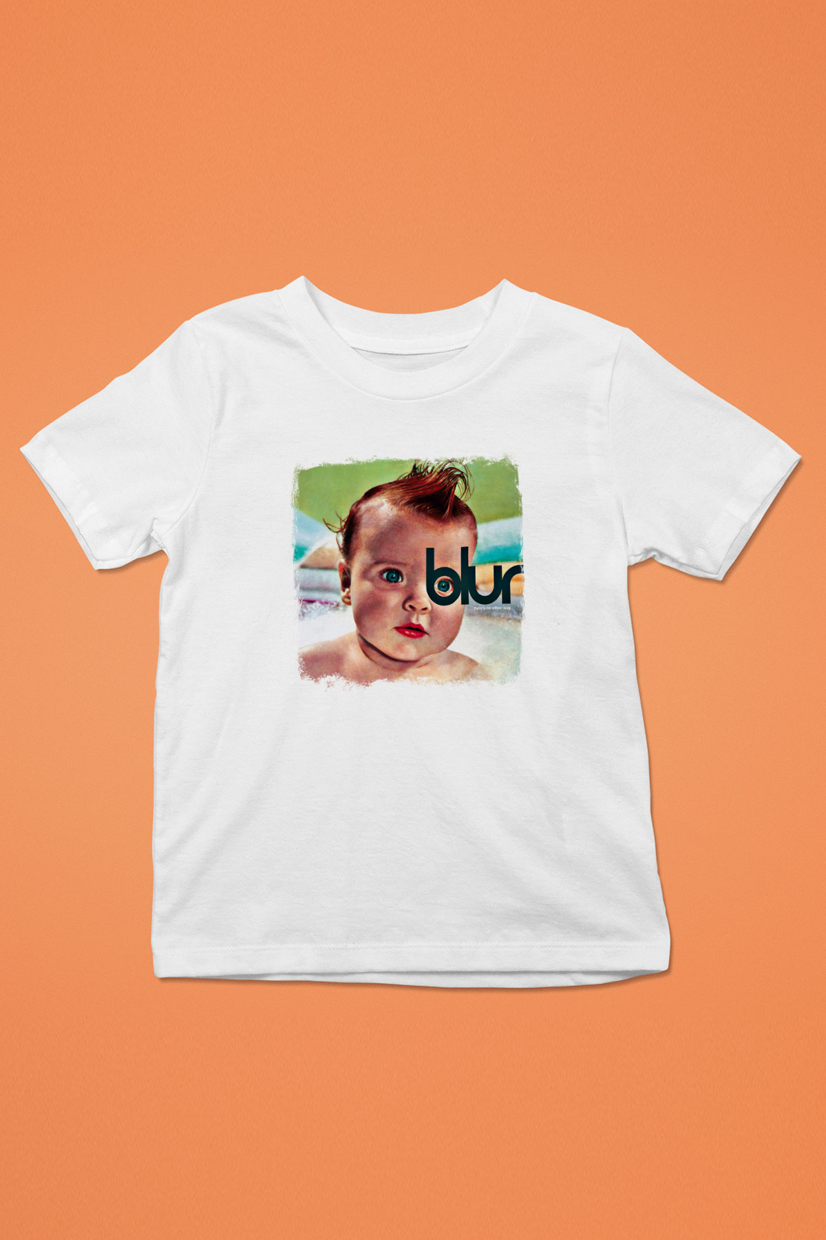 Blur Baskılı Unisex Beyaz Çocuk Tişört