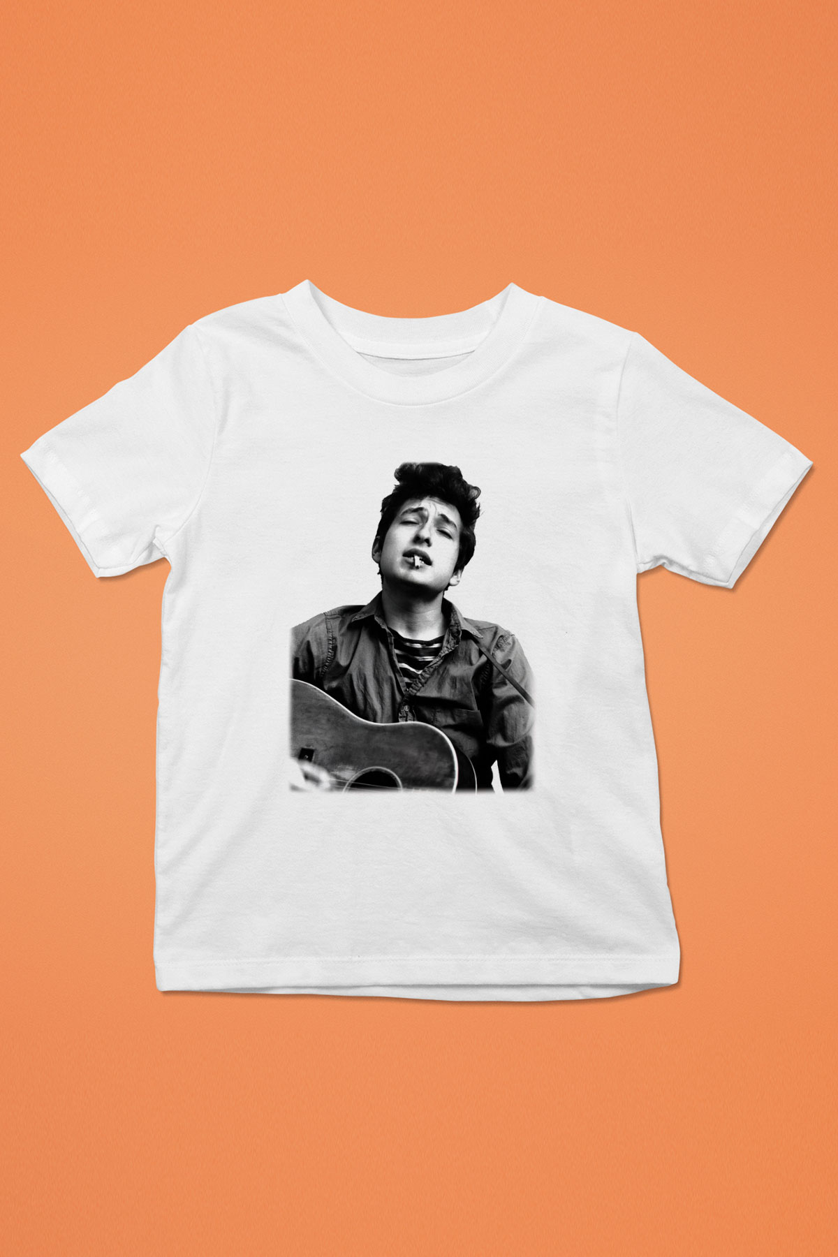 Bob Dylan Baskılı Beyaz Unisex Çocuk Tişört