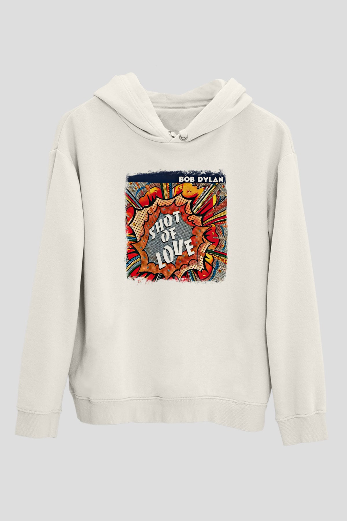 Bob Dylan Baskılı Unisex Beyaz Hoodie