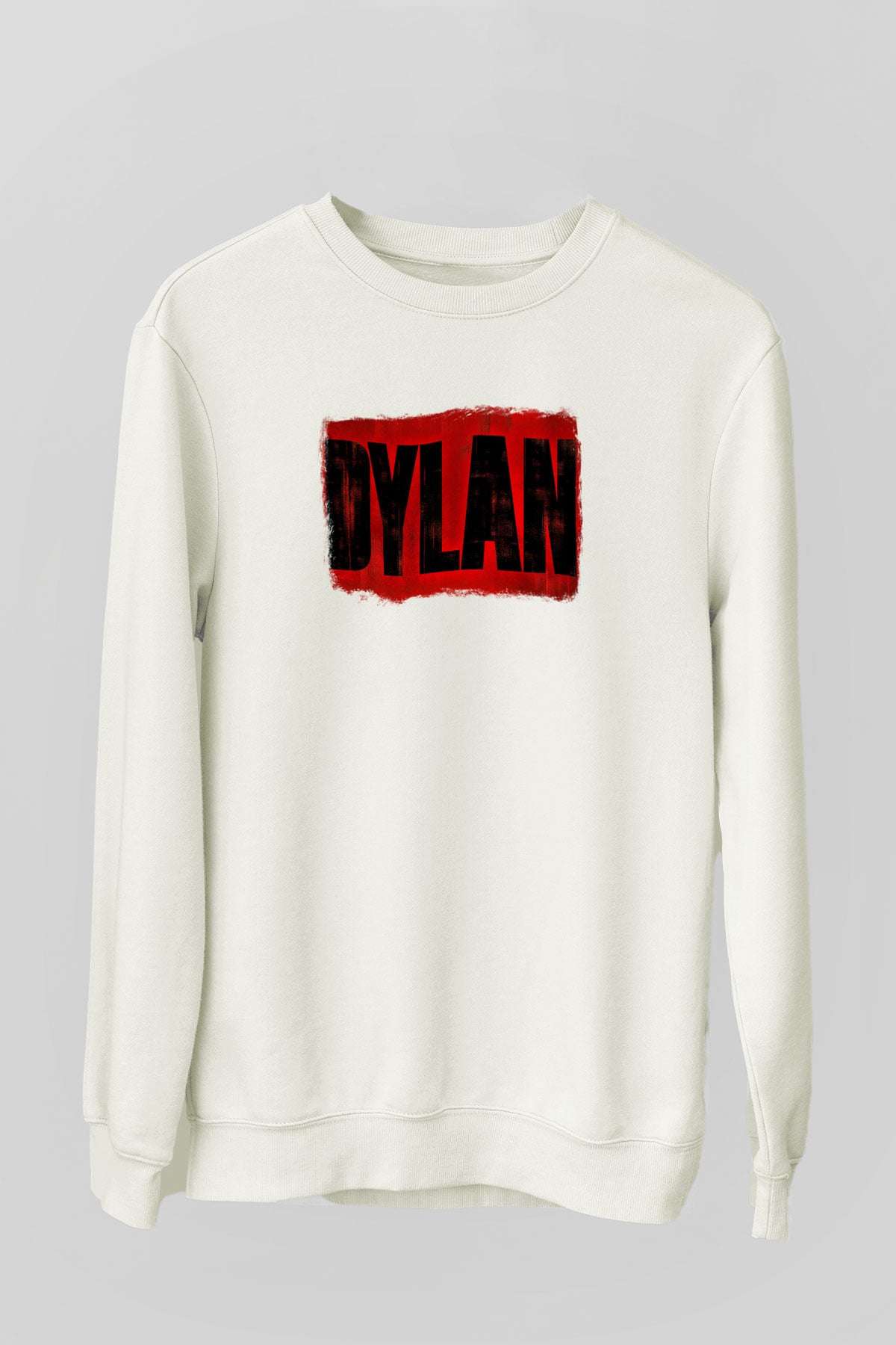 Bob Dylan Baskılı Unisex Beyaz Sweatshirt
