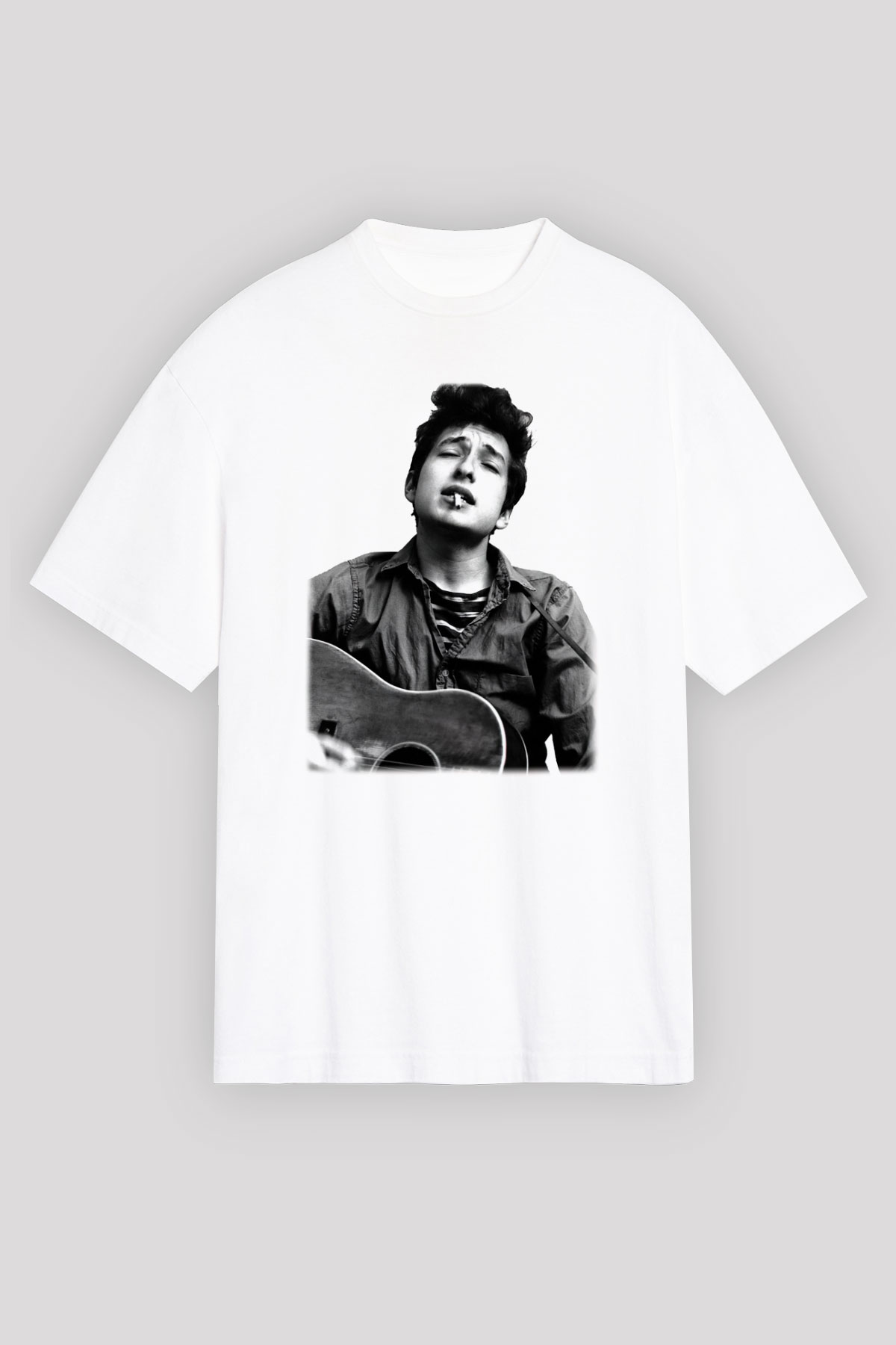 Bob Dylan Beyaz Unisex Oversize Tişört T-Shirt