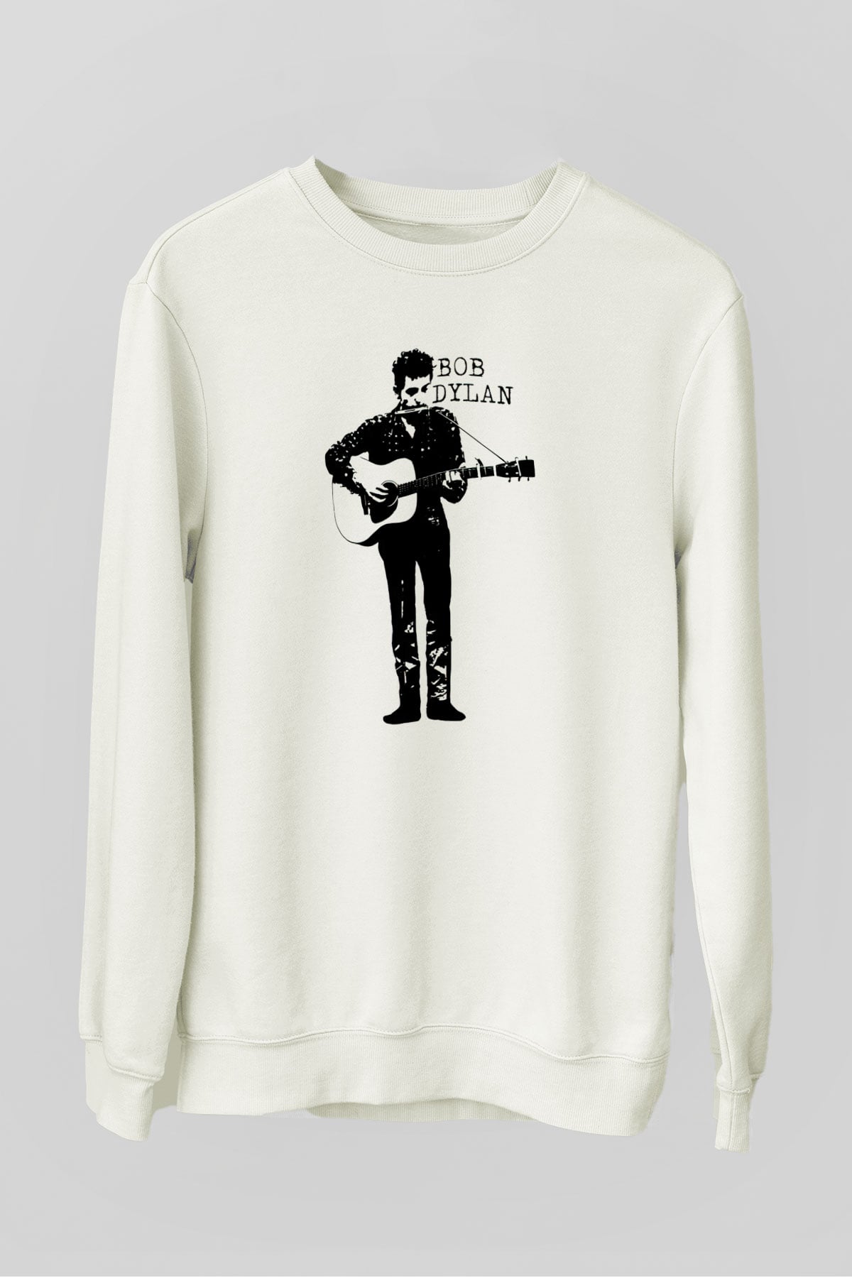 Bob Dylan Beyaz Unisex Sweatshirt