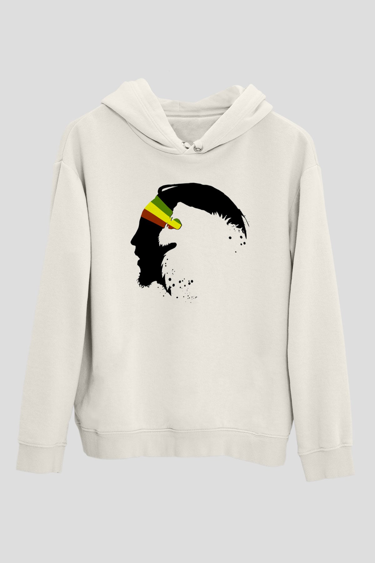 Bob Marley Beyaz Unisex Kapşonlu Sweatshirt