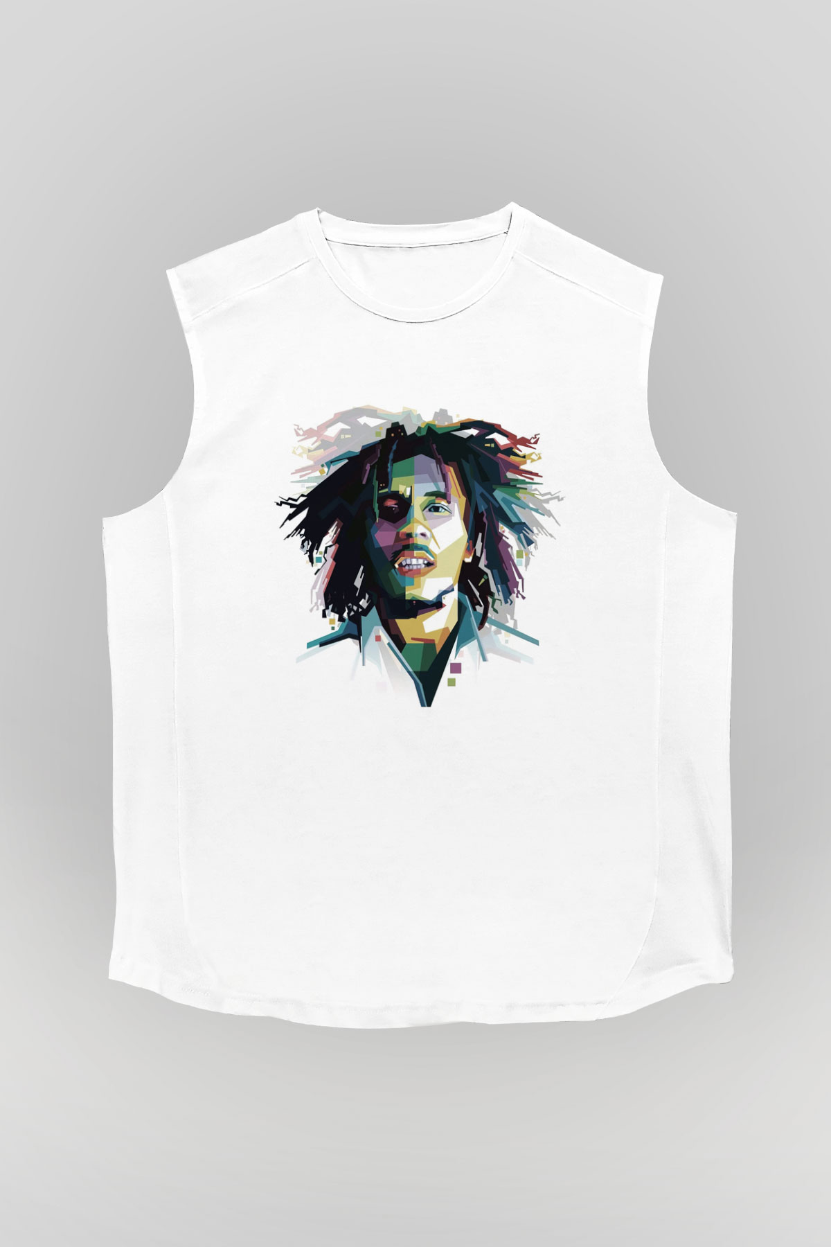 Bob Marley Beyaz Unisex Kolsuz Tişört