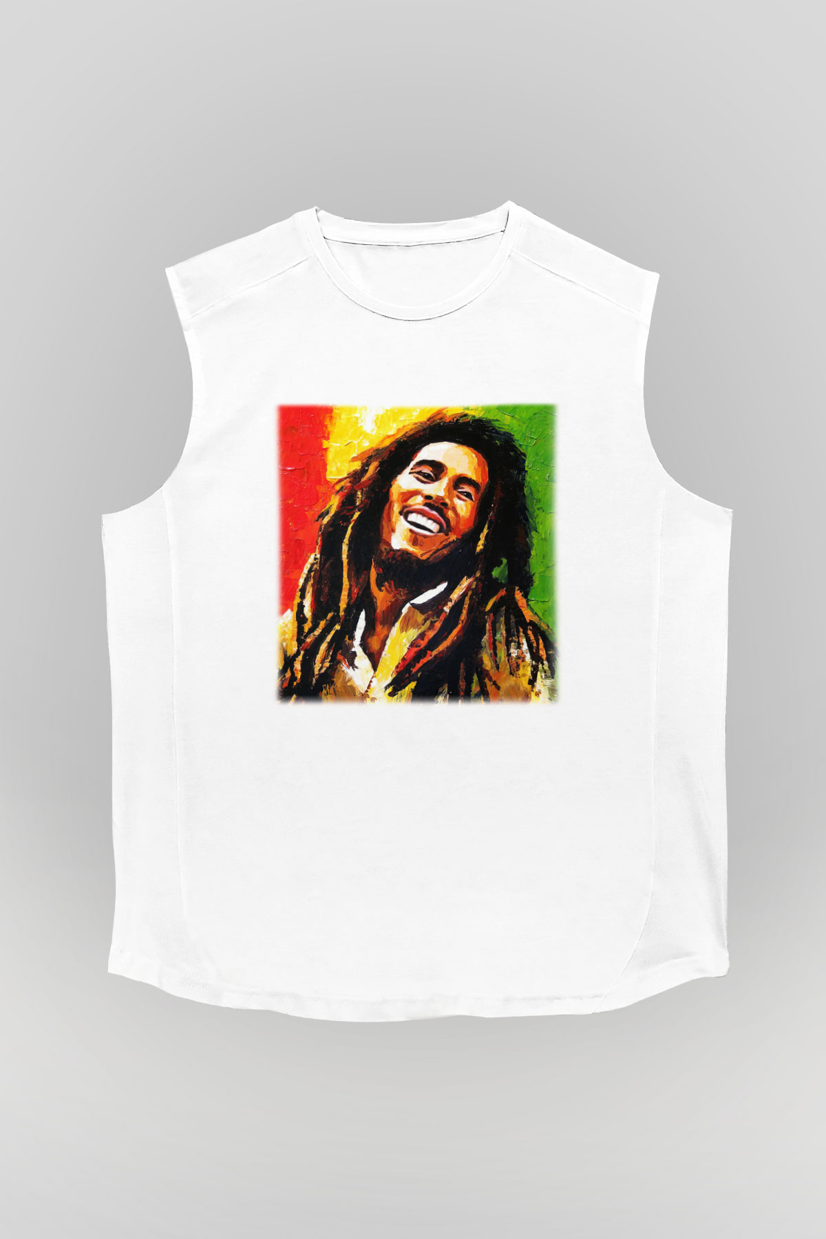 Bob Marley Beyaz Unisex Kolsuz Tişört