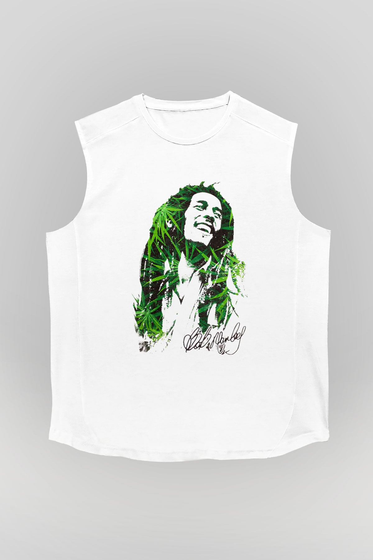 Bob Marley Beyaz Unisex Kolsuz Tişört