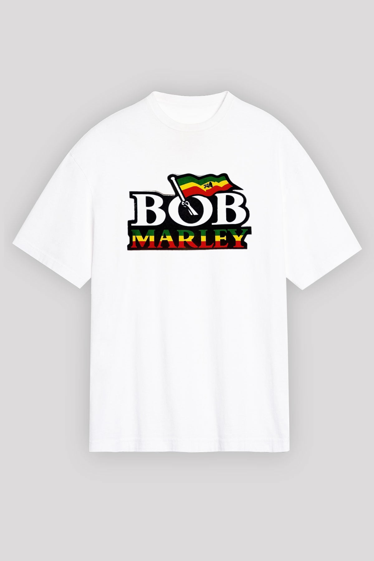 Bob Marley Beyaz Unisex Oversize Tişört T-Shirt