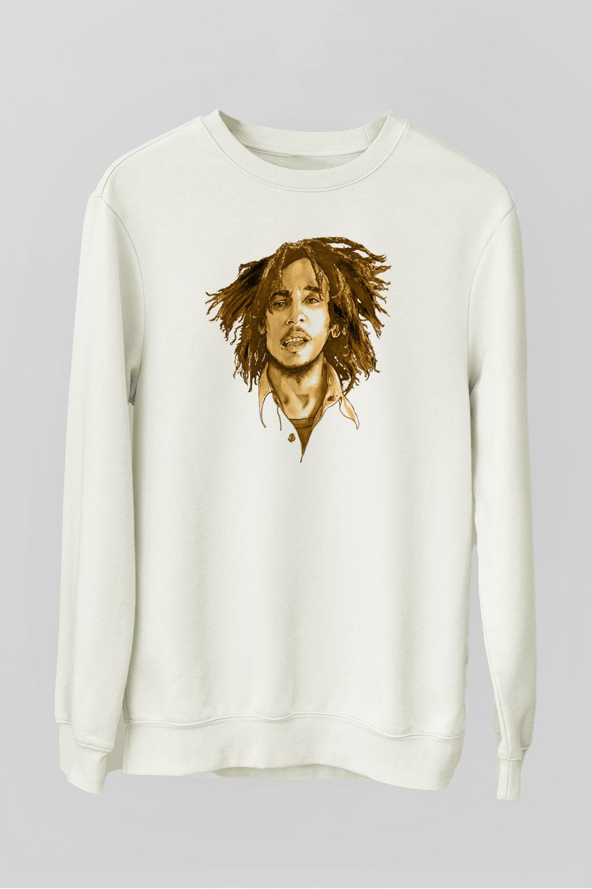 Bob Marley Beyaz Unisex Sweatshirt