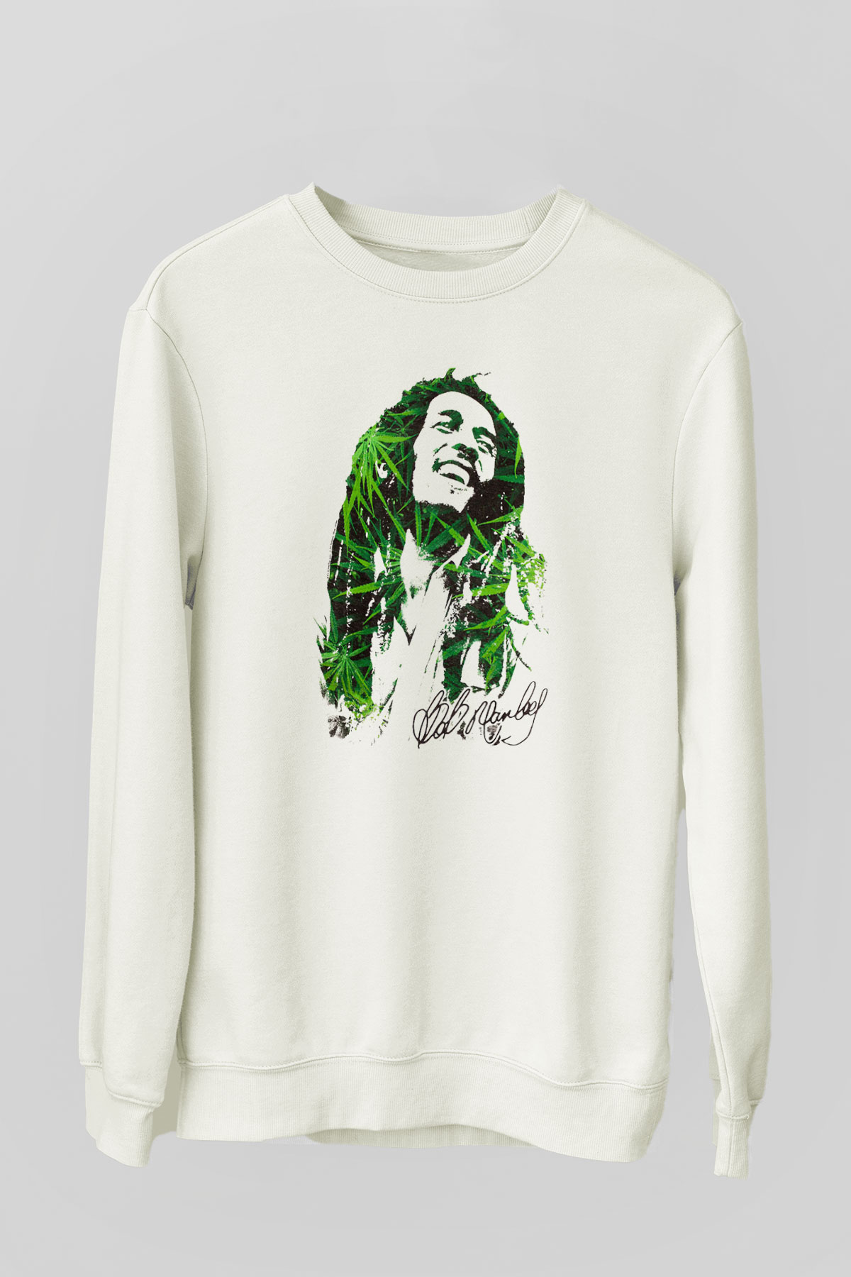 Bob Marley Beyaz Unisex Sweatshirt