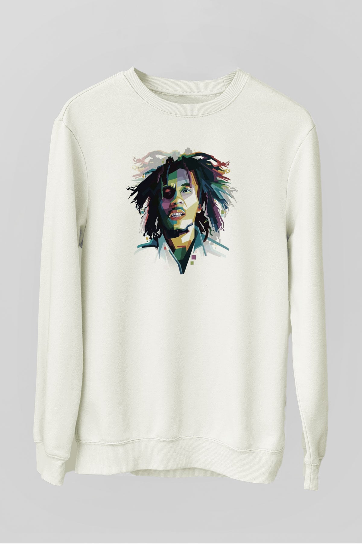 Bob Marley Beyaz Unisex Sweatshirt