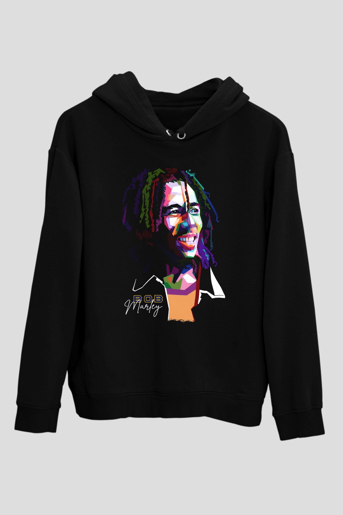 Bob Marley Siyah Unisex Kapüşonlu Sweatshirt