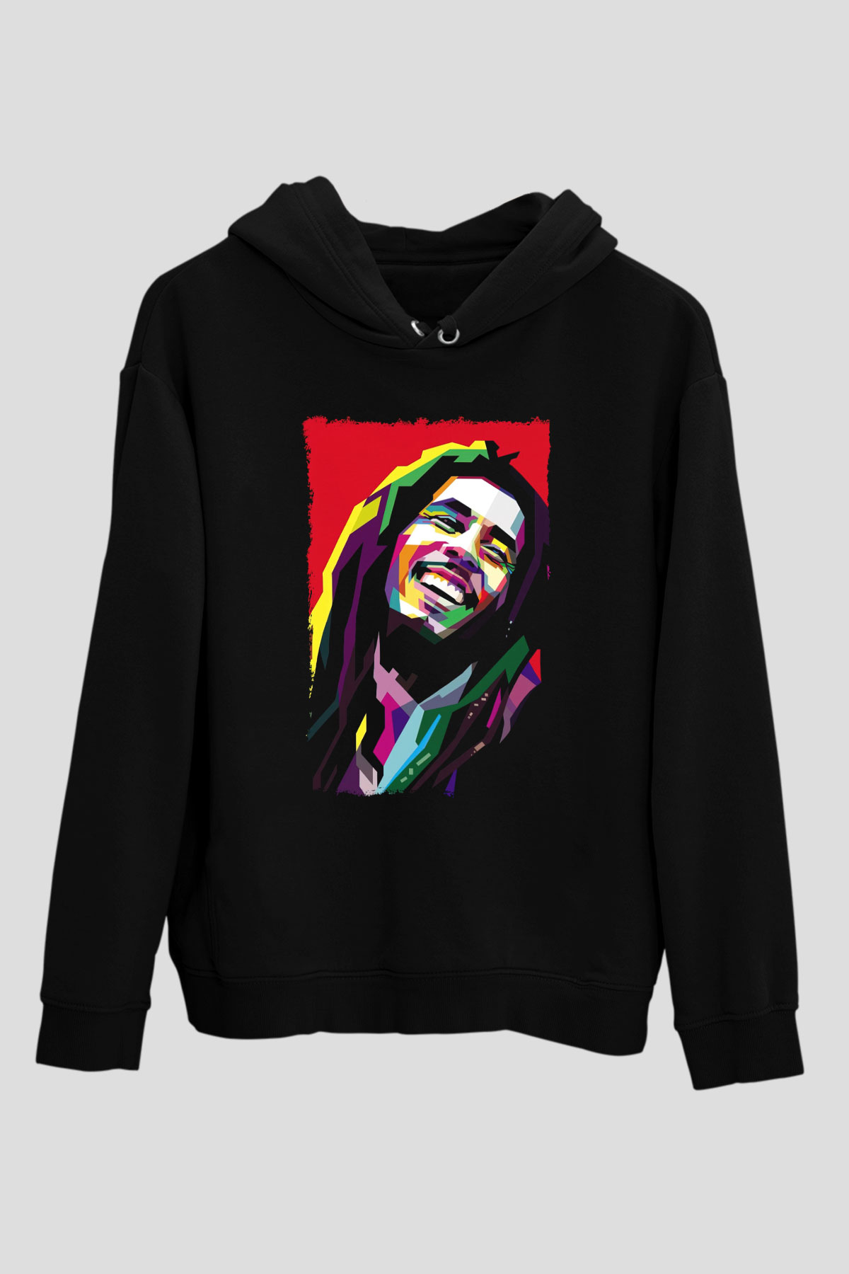 Bob Marley Siyah Unisex Kapüşonlu Sweatshirt
