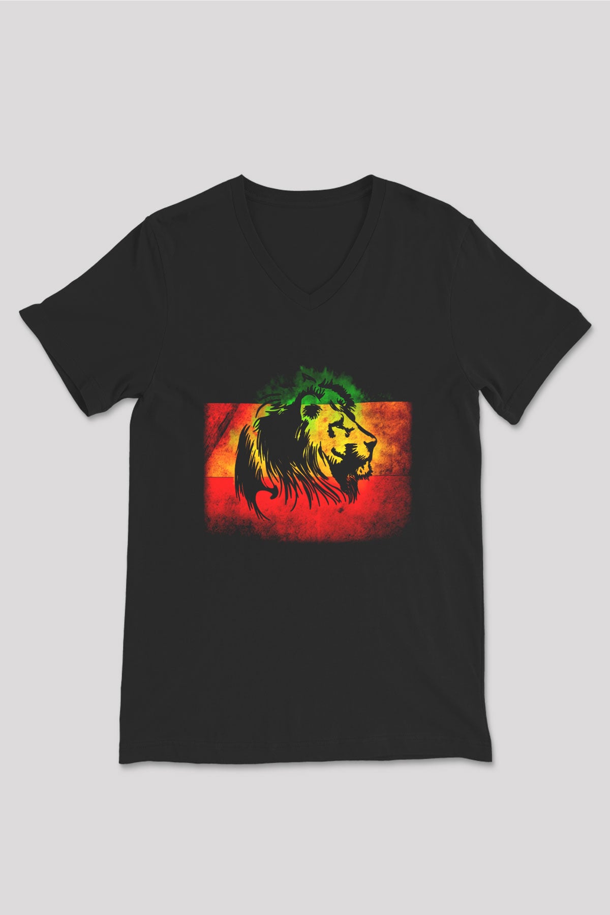 Bob Marley Siyah Unisex V Yaka Tişört T-Shirt