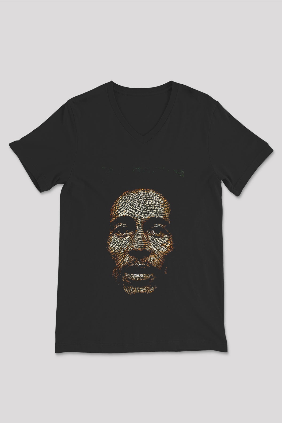 Bob Marley Siyah Unisex V Yaka Tişört T-Shirt
