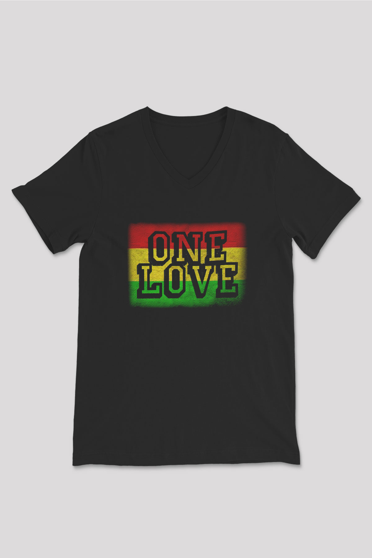Bob Marley Siyah Unisex V Yaka Tişört T-Shirt