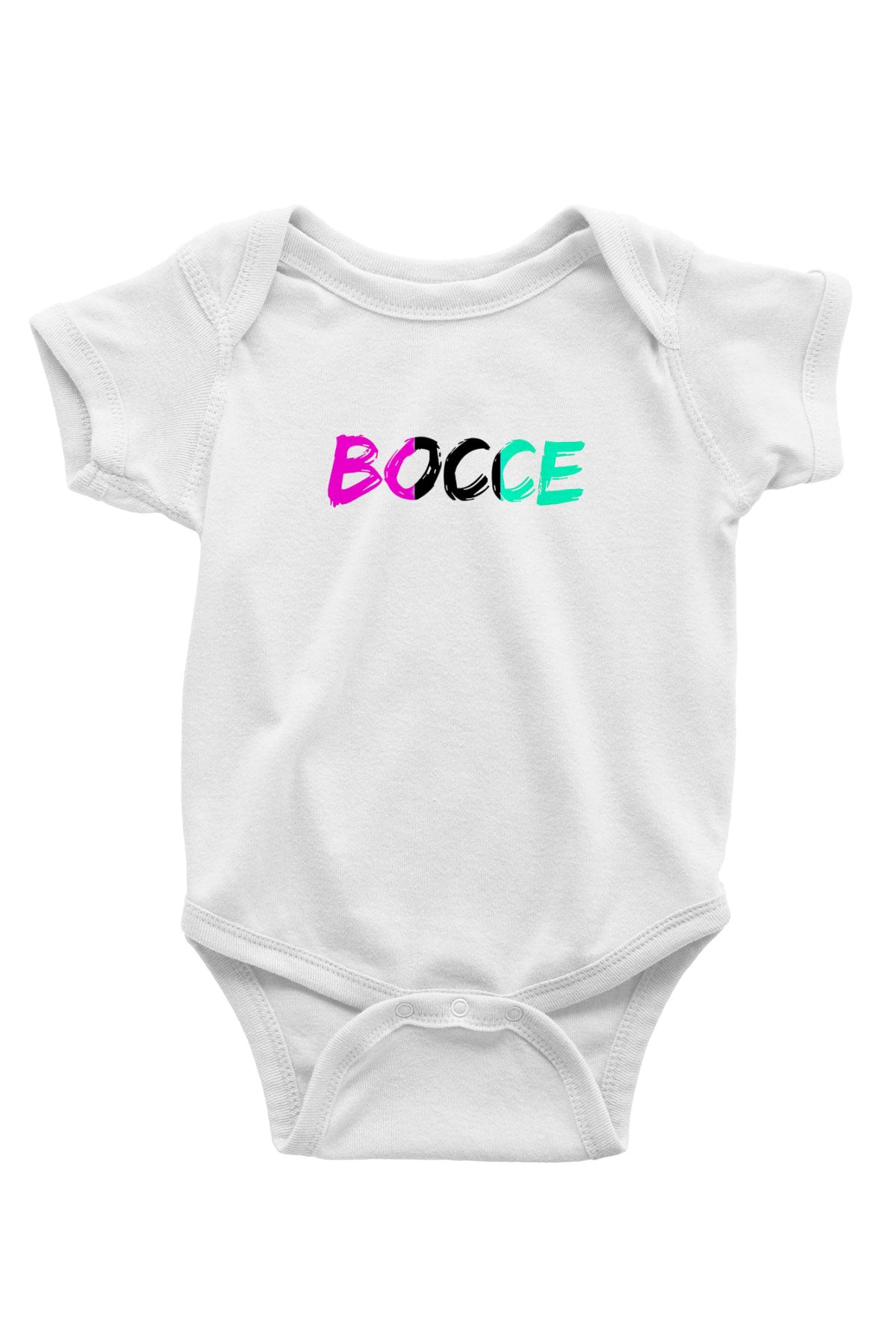 Bocce Baskılı Beyaz Bebek Body - Zıbın
