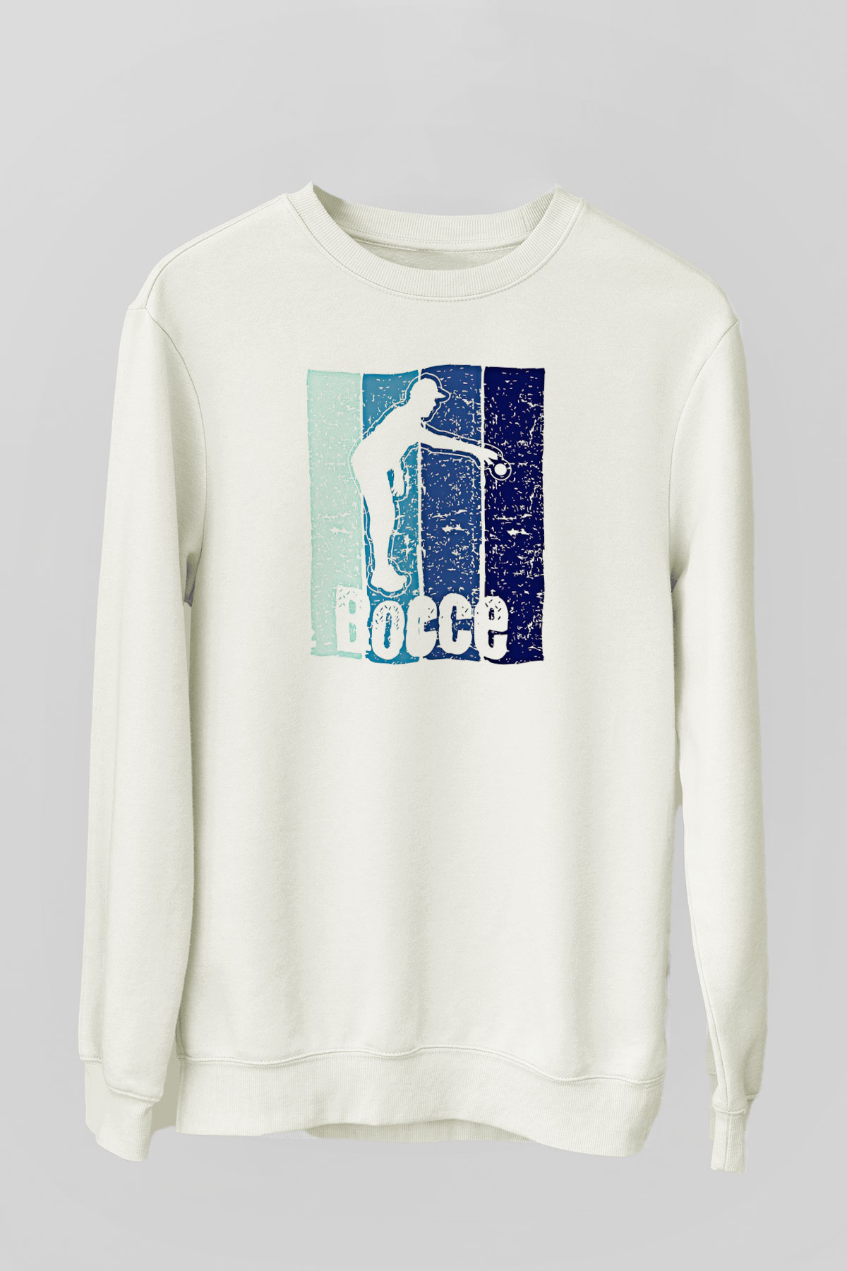 Bocce Baskılı Unisex Ekru Sweatshirt