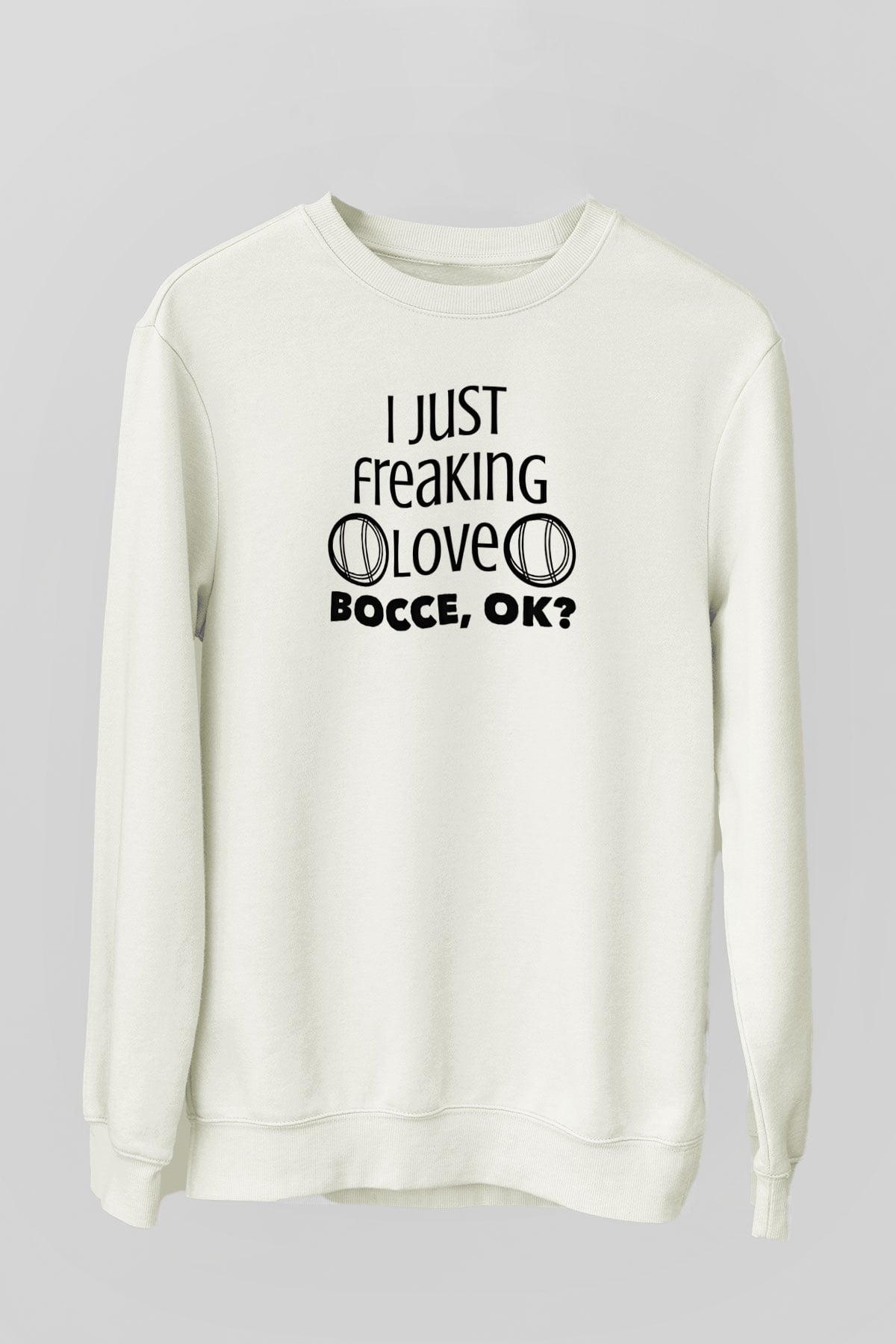 Bocce Baskılı Unisex Ekru Sweatshirt
