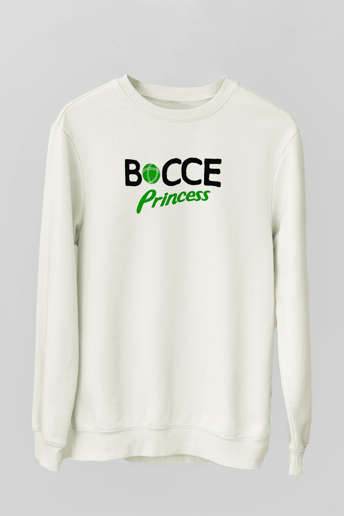 Bocce Baskılı Unisex Ekru Sweatshirt