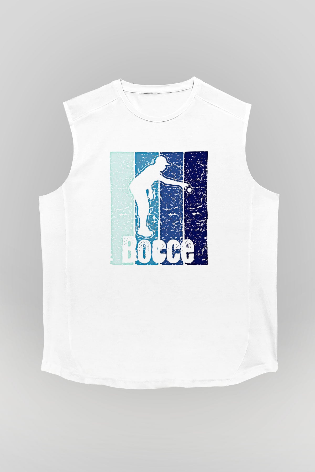 Bocce Baskılı Unisex Kolsuz Beyaz Tişört