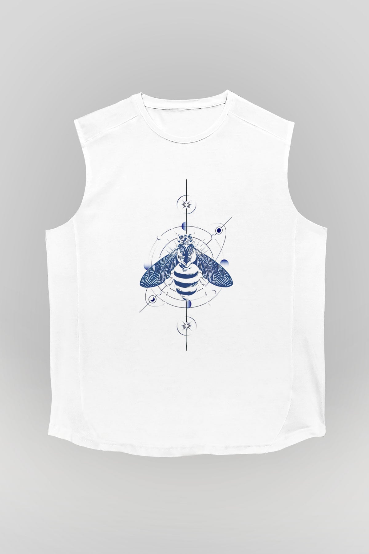 Böcekbilimci Beyaz Unisex Kolsuz Tişört
