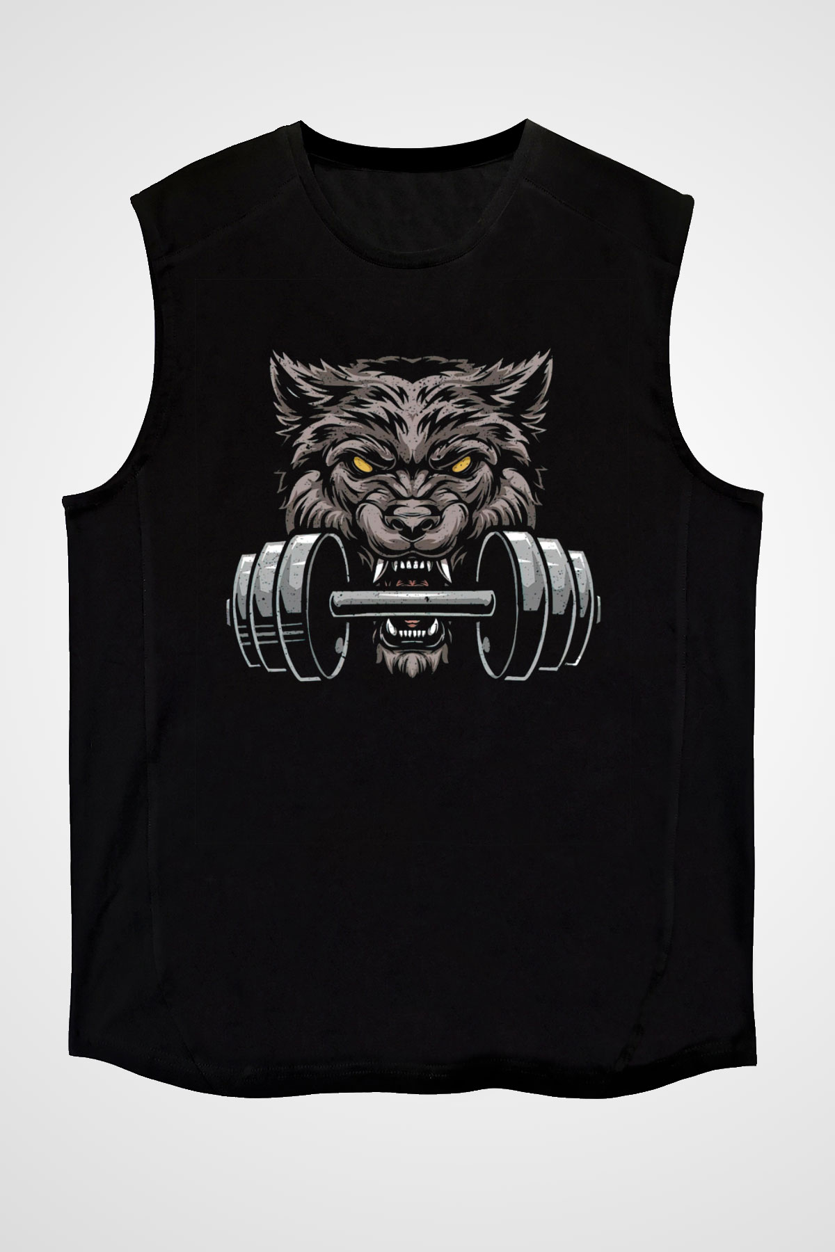Bodybuilding Kurt Baskılı Unisex Siyah  Kolsuz Tişört
