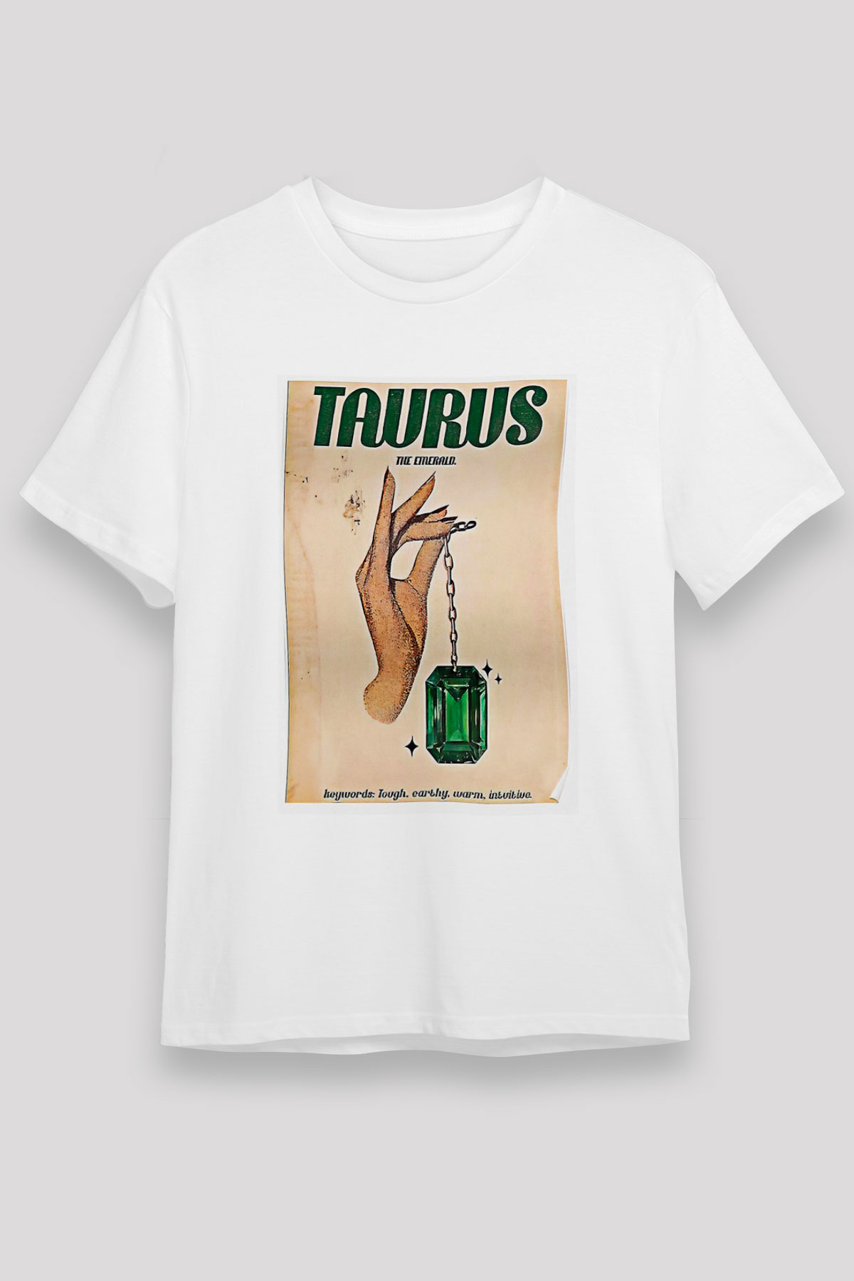 Boğa Burcu Unisex Baskılı Beyaz Tişört - Tshirt