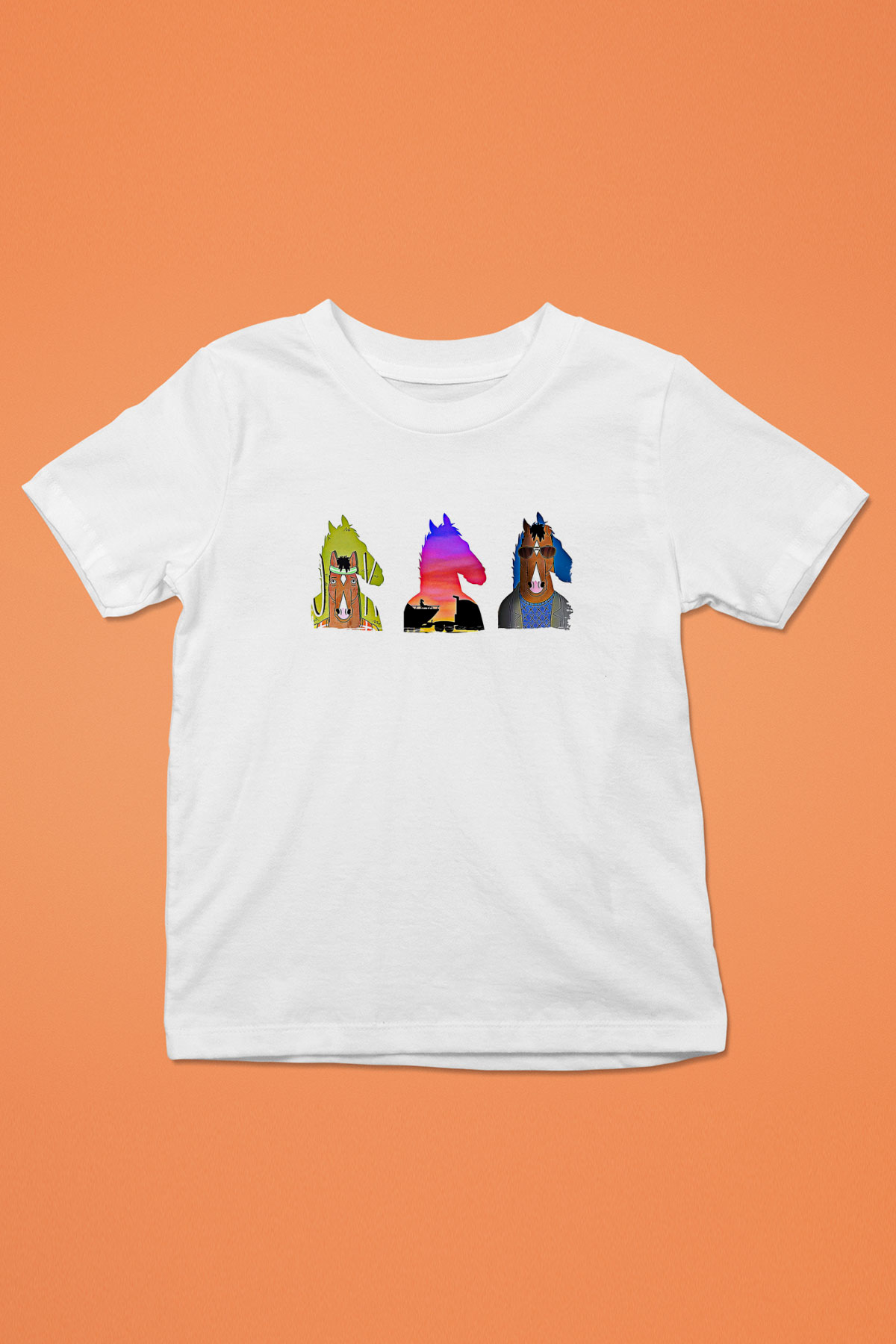 Bojack Horseman Baskılı Beyaz Unisex Beyaz Çocuk Tişört - Tshirt