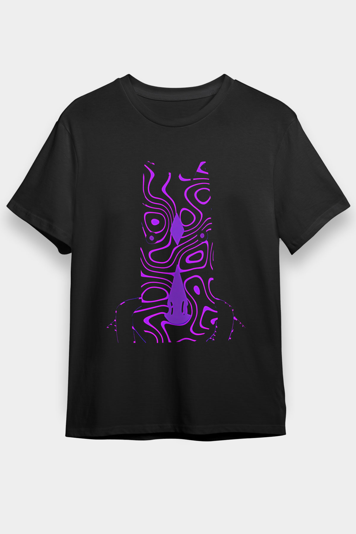 Bojack Horseman Baskılı Unisex Siyah Tişört - Tshirt