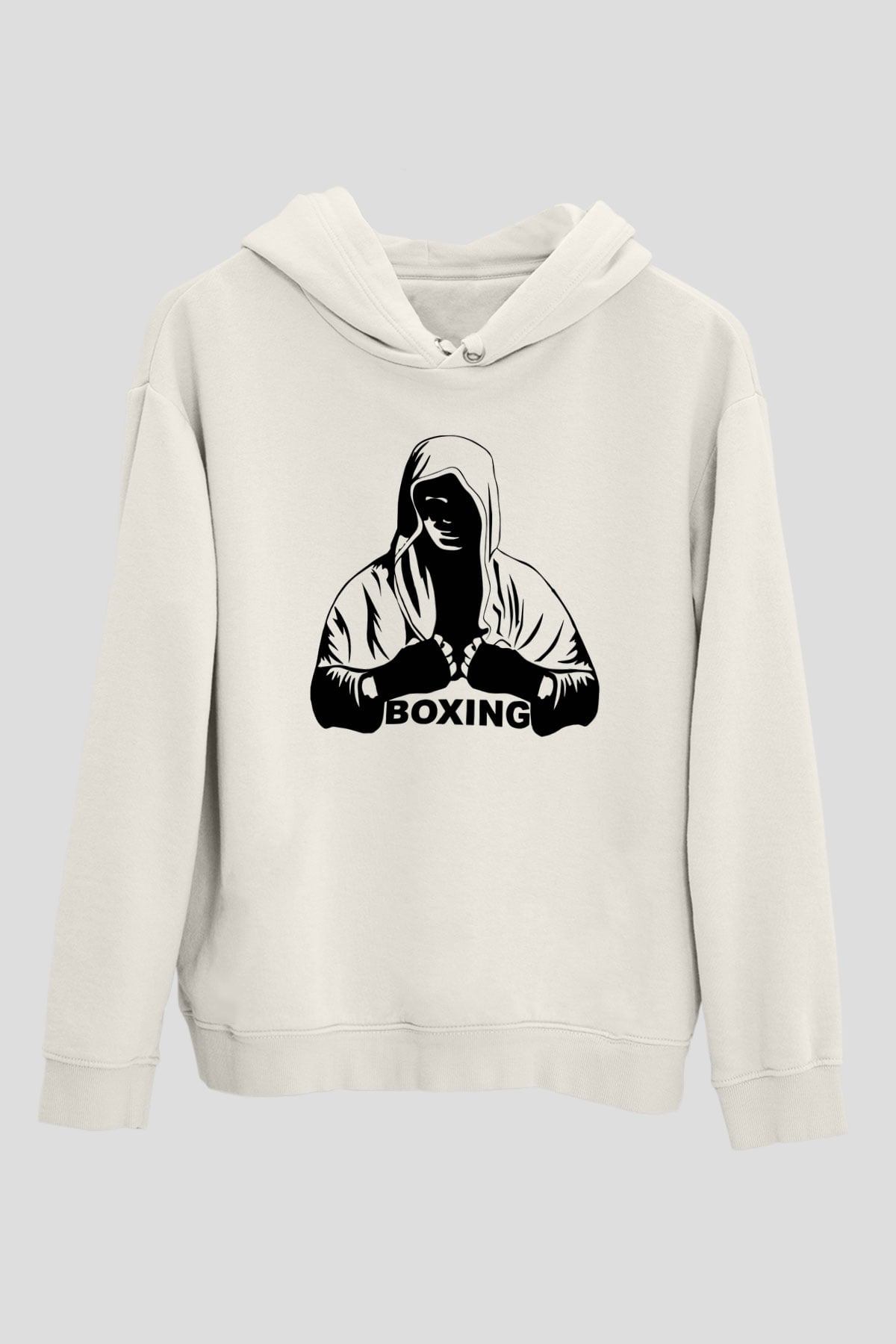 Boks Beyaz Unisex Hoodie