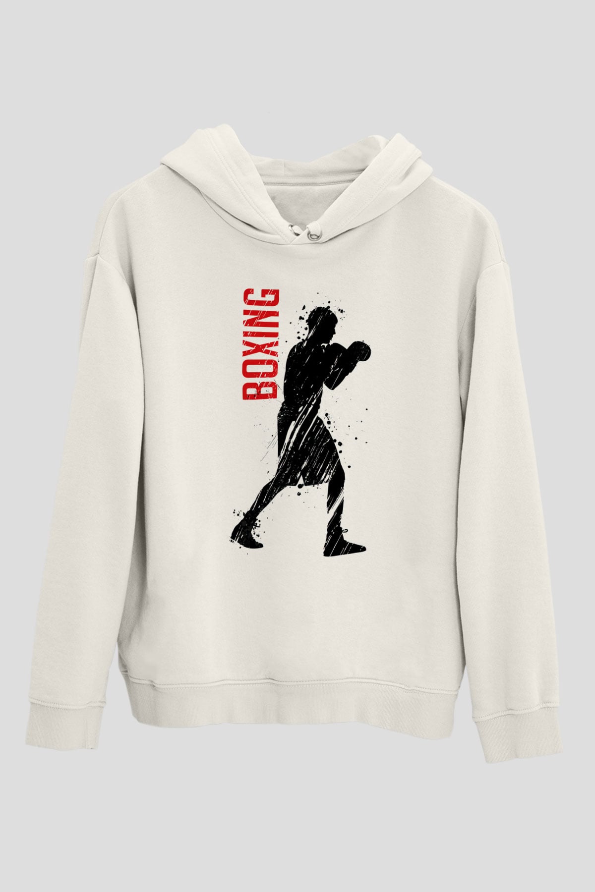 Boks Beyaz Unisex Hoodie