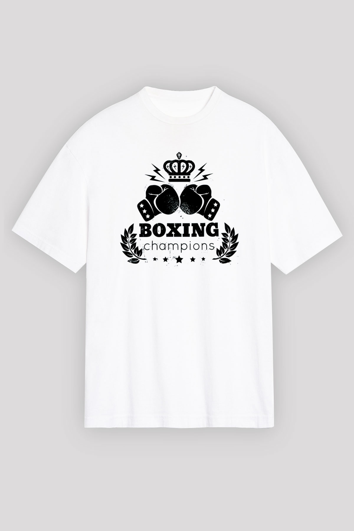 Boks Beyaz Unisex Oversize Tişört T-Shirt