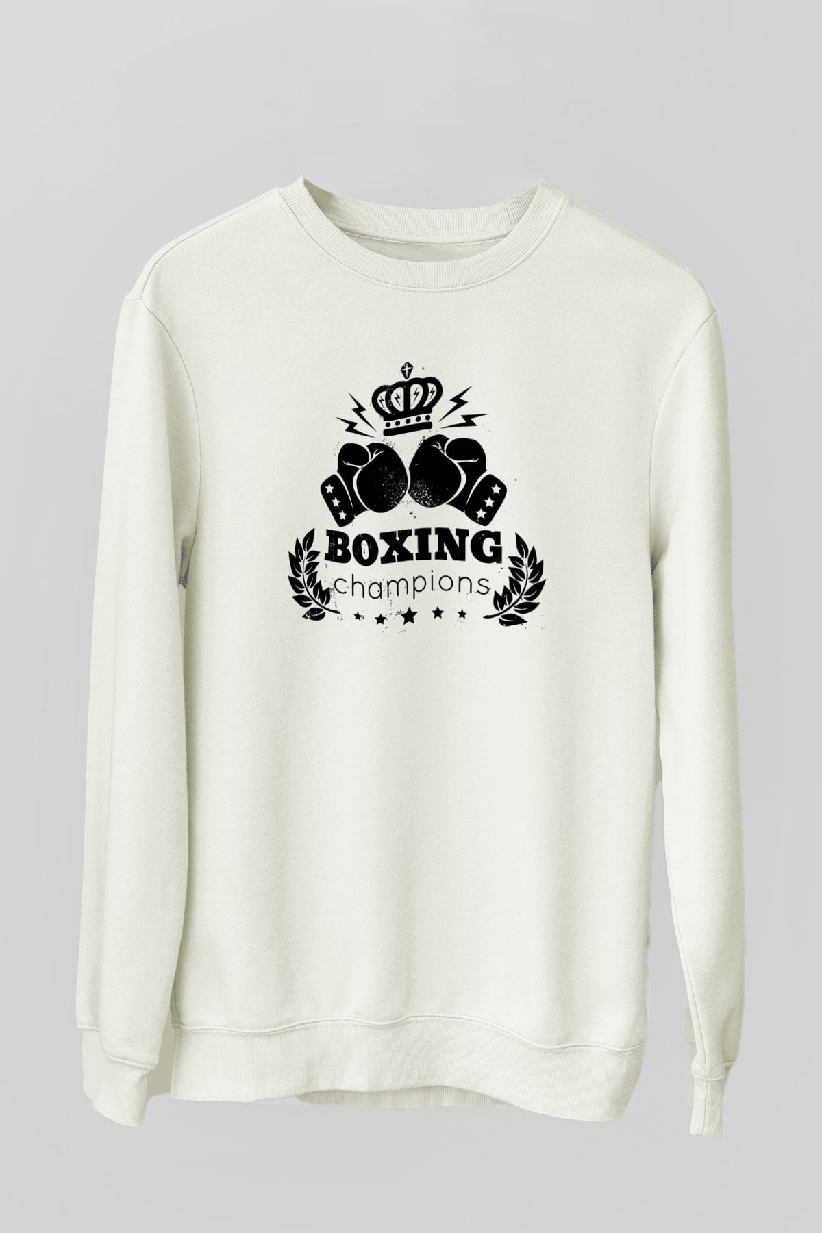 Boks Beyaz Unisex Sweatshirt