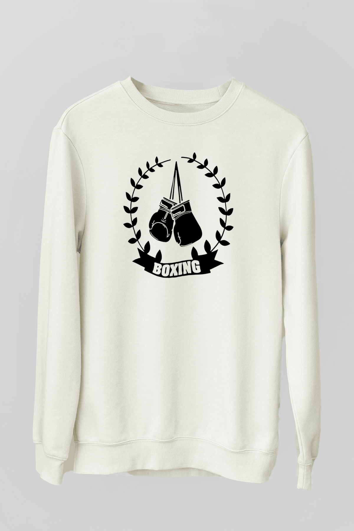 Boks Beyaz Unisex Sweatshirt