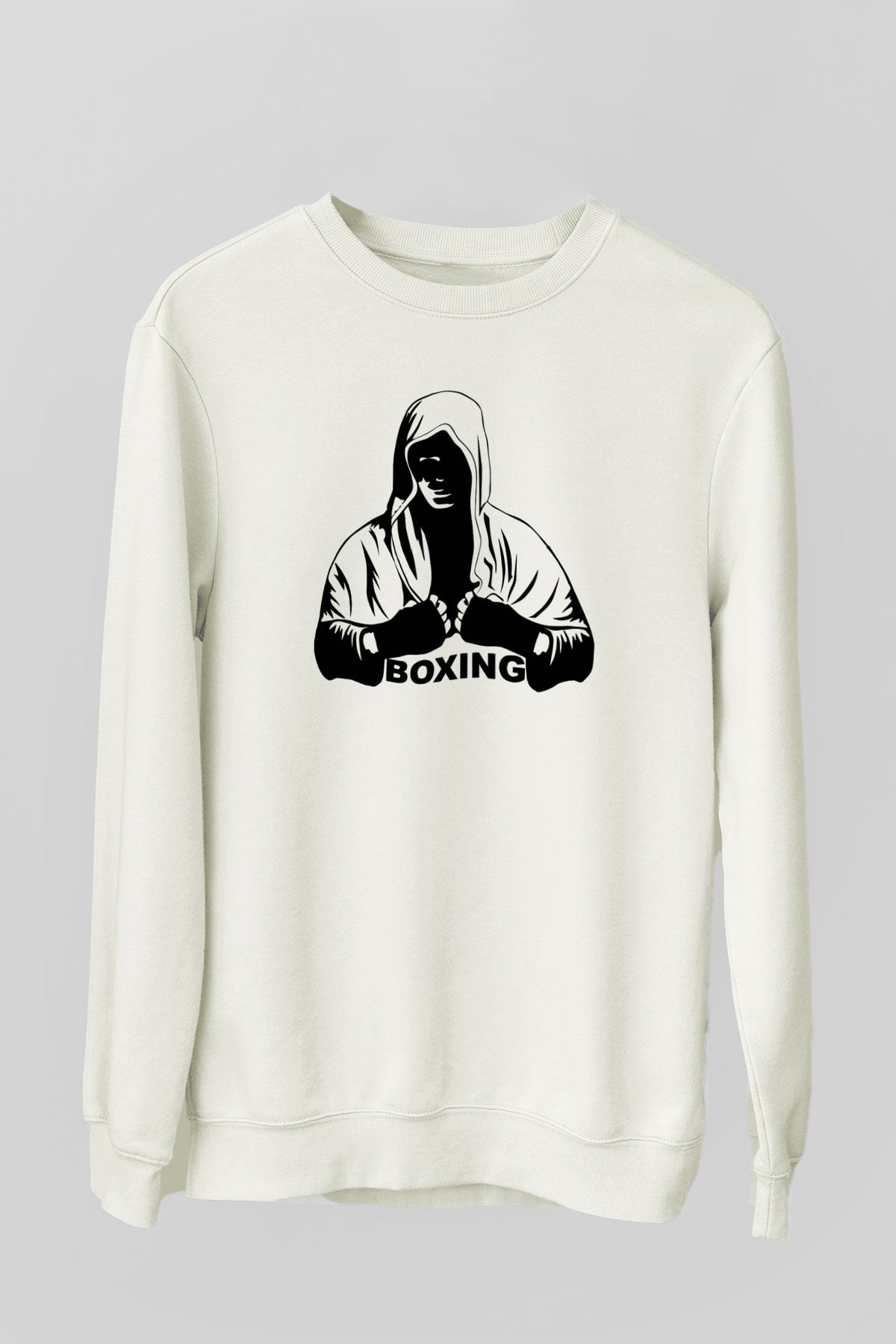 Boks Beyaz Unisex Sweatshirt
