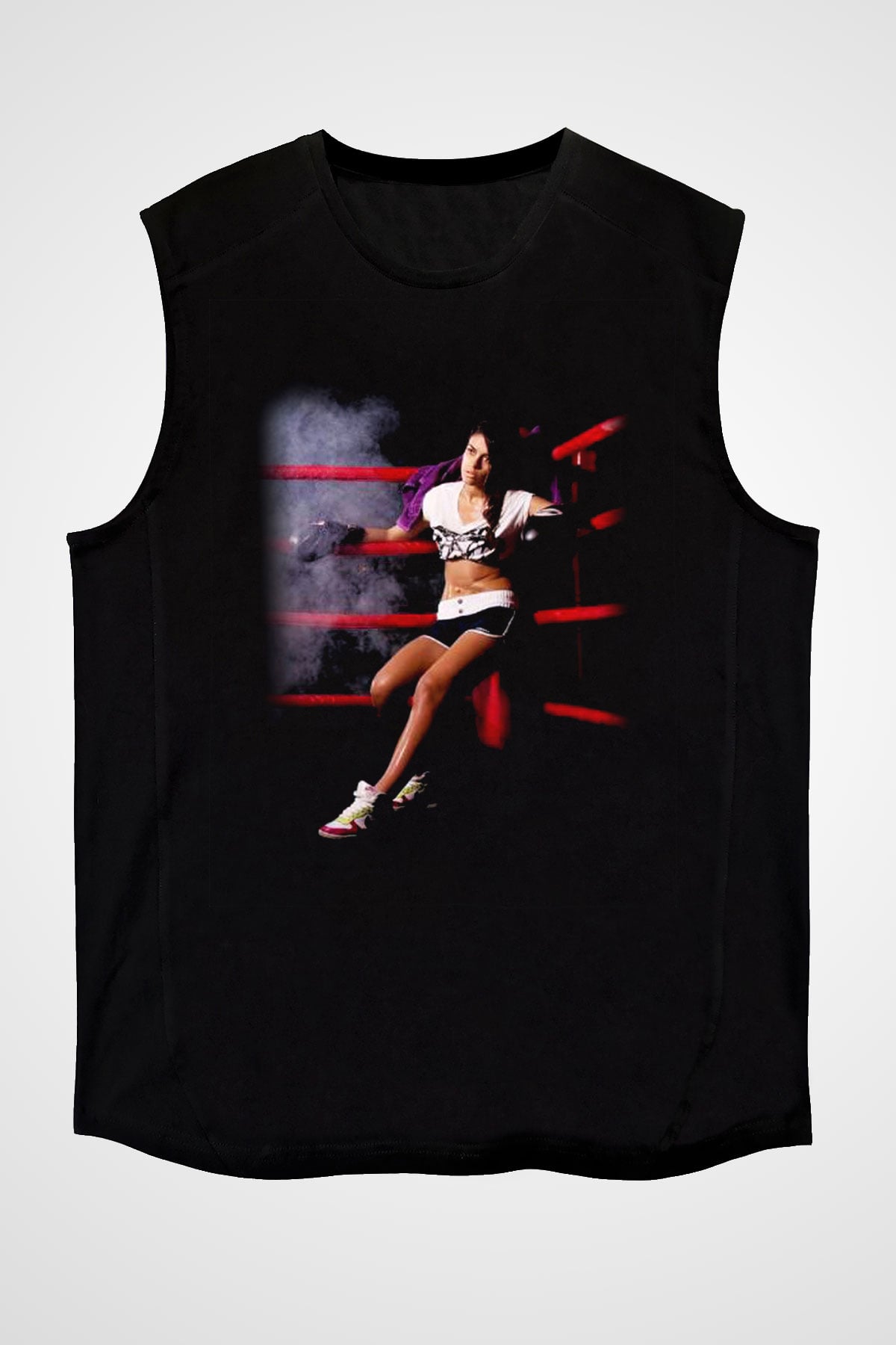Boks Siyah Unisex Kolsuz Tişört