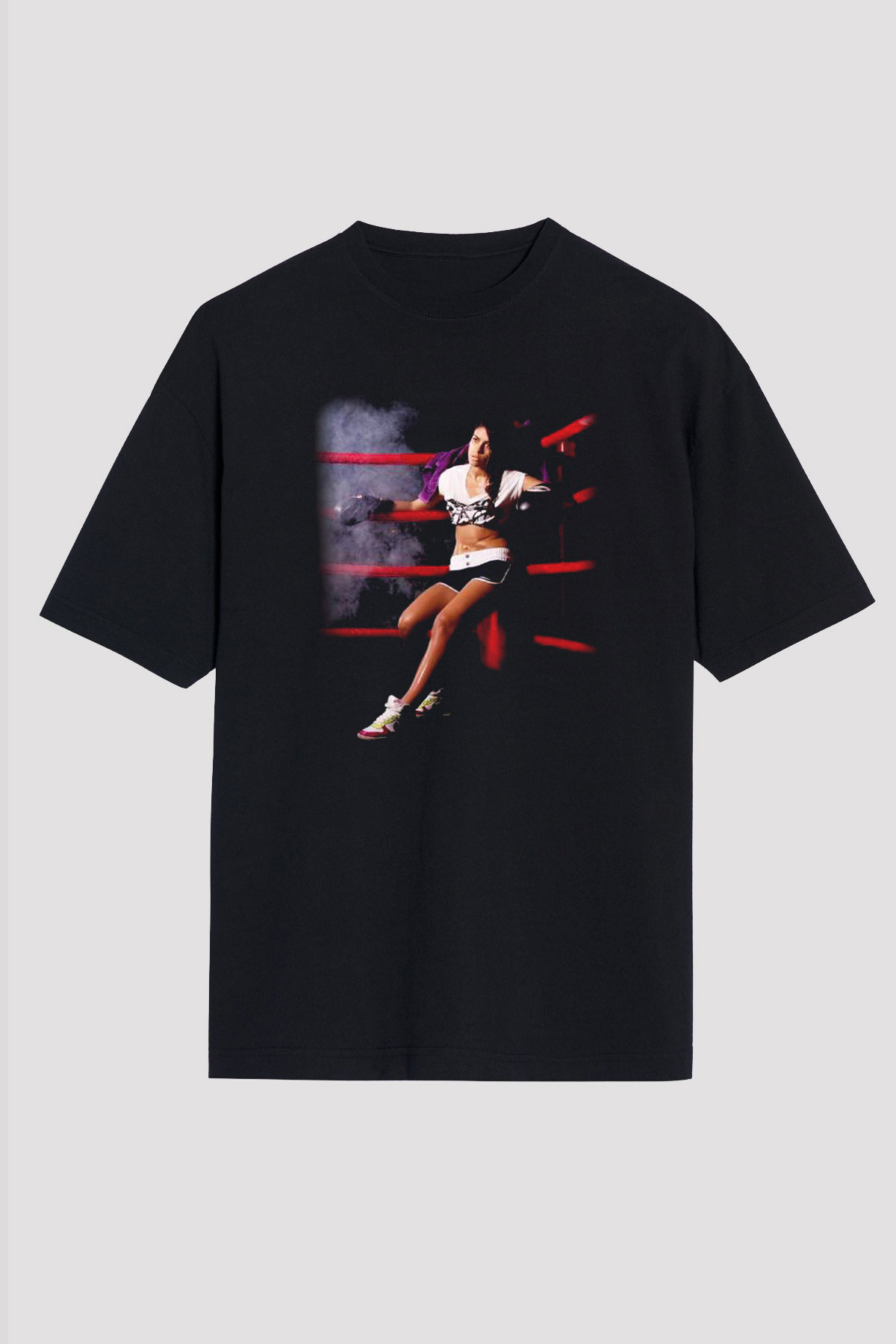 Boks Siyah Unisex Oversize Tişört T-Shirt