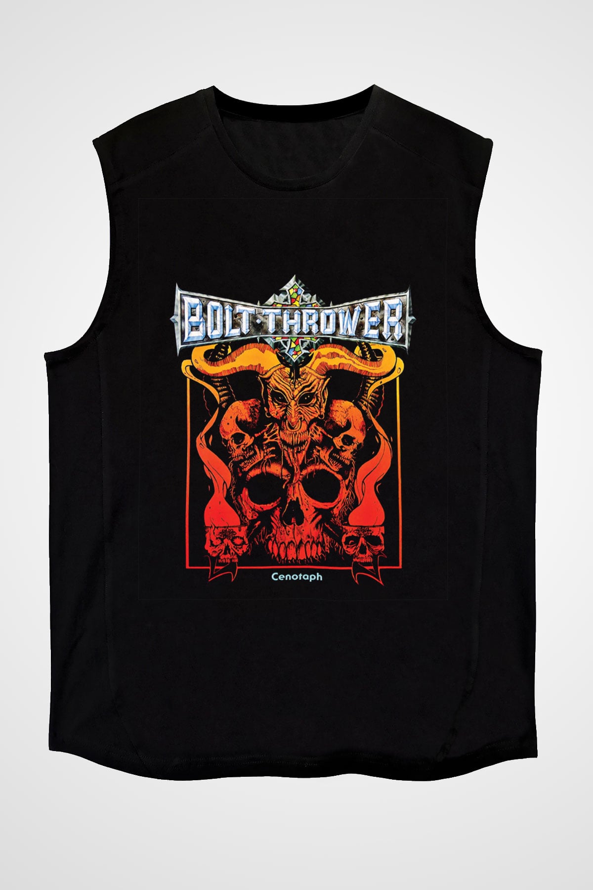 Bolt Thrower Baskılı Unisex Siyah Kolsuz Tişört