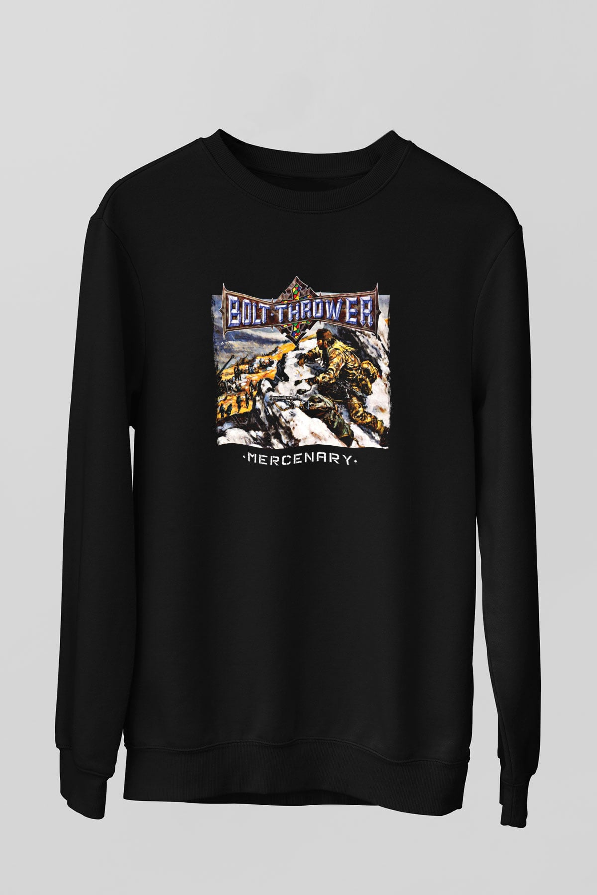Bolt Thrower Baskılı Unisex Siyah Sweatshirt
